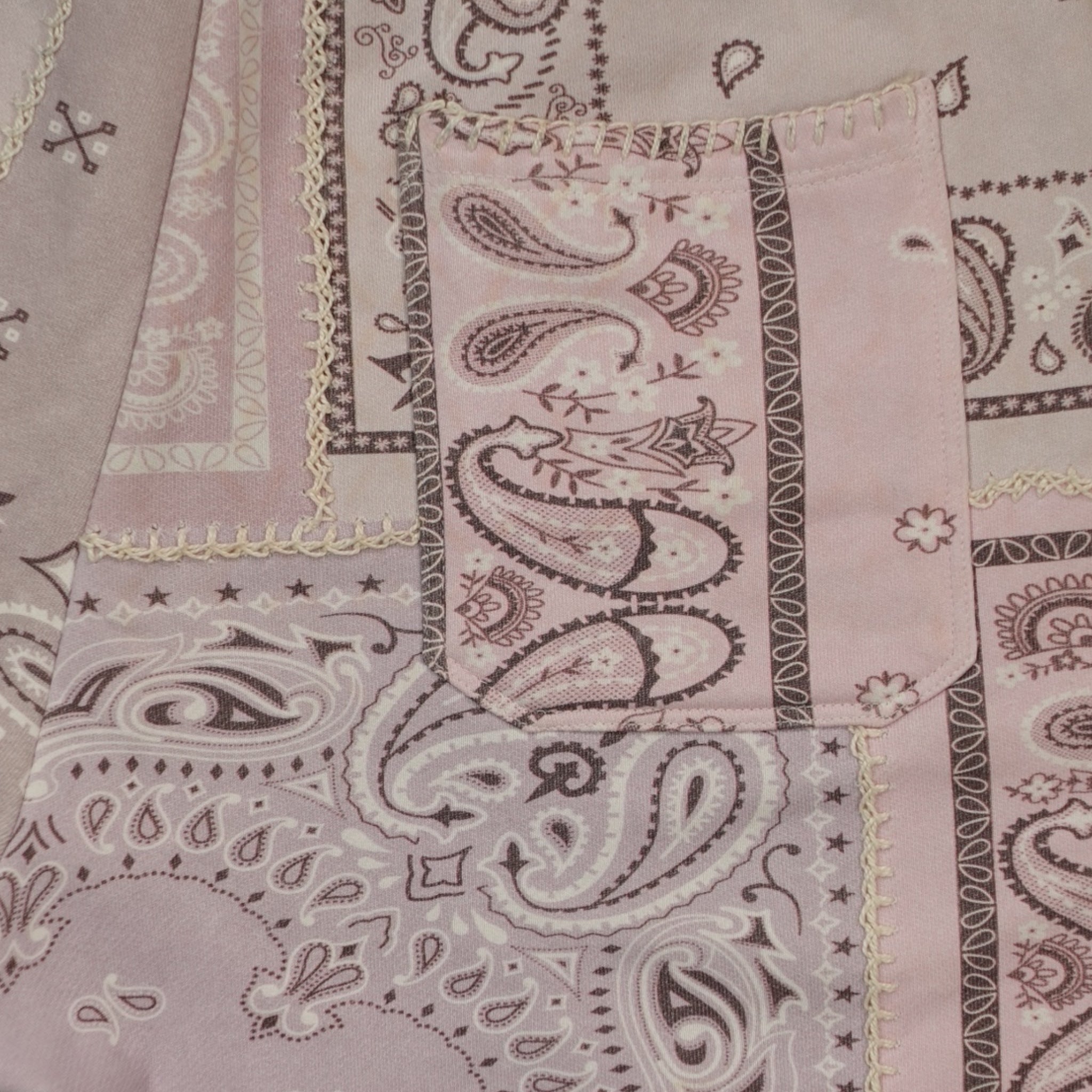 Amiri Bandana Reconstruct Shorts in Pink