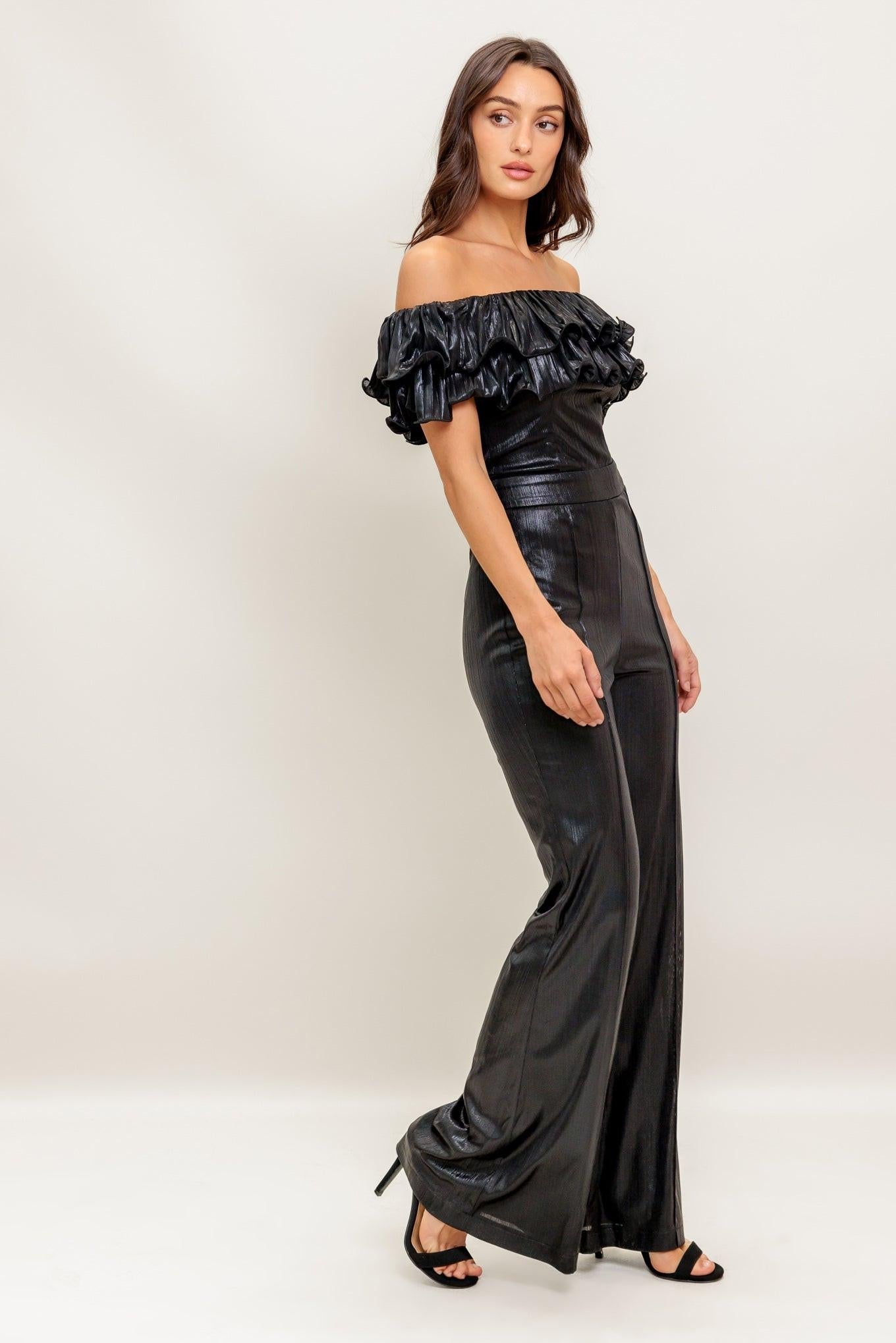 ANGEL EYES COATED WOVEN JUMPSUIT