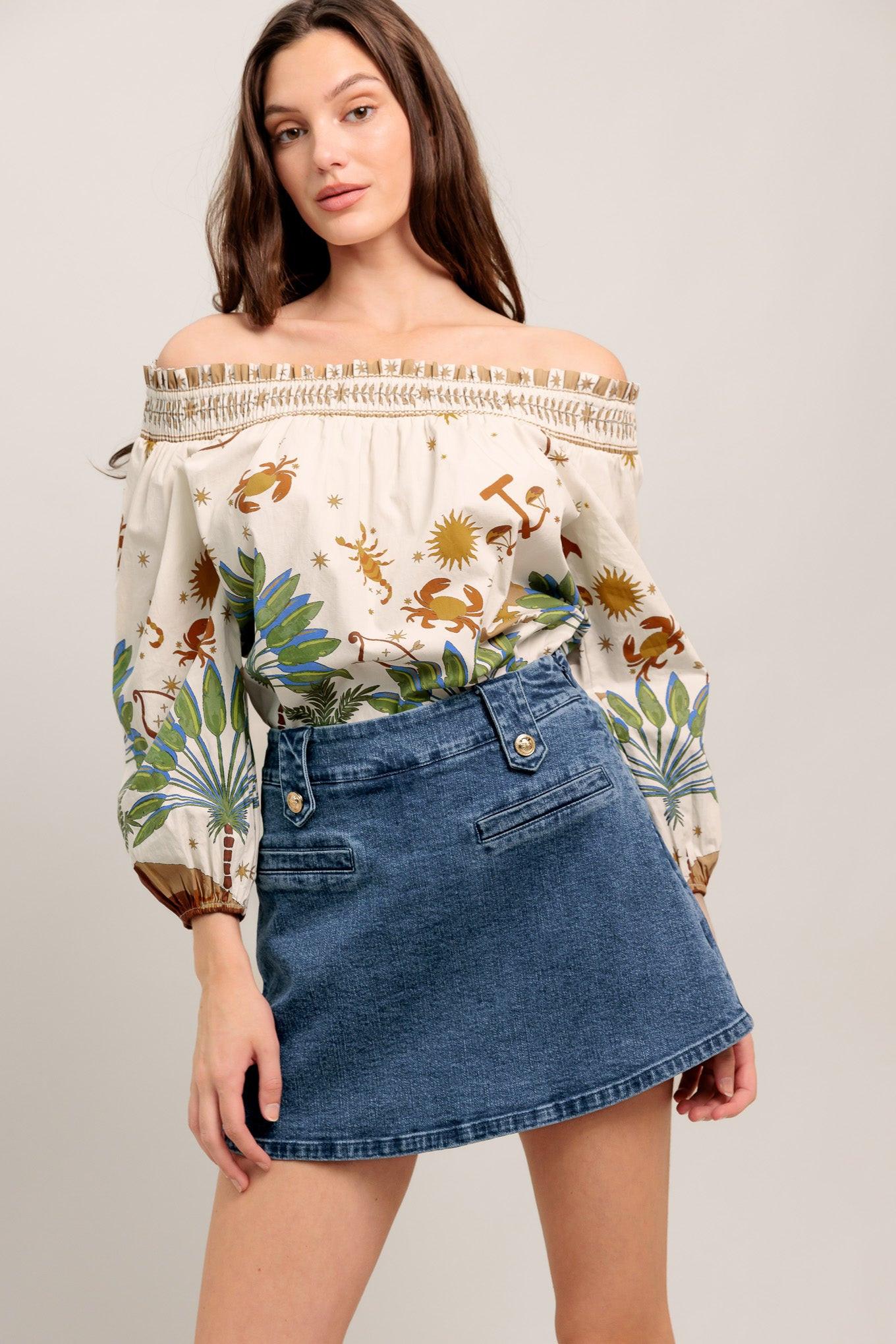 HEART EYES DENIM SKORT