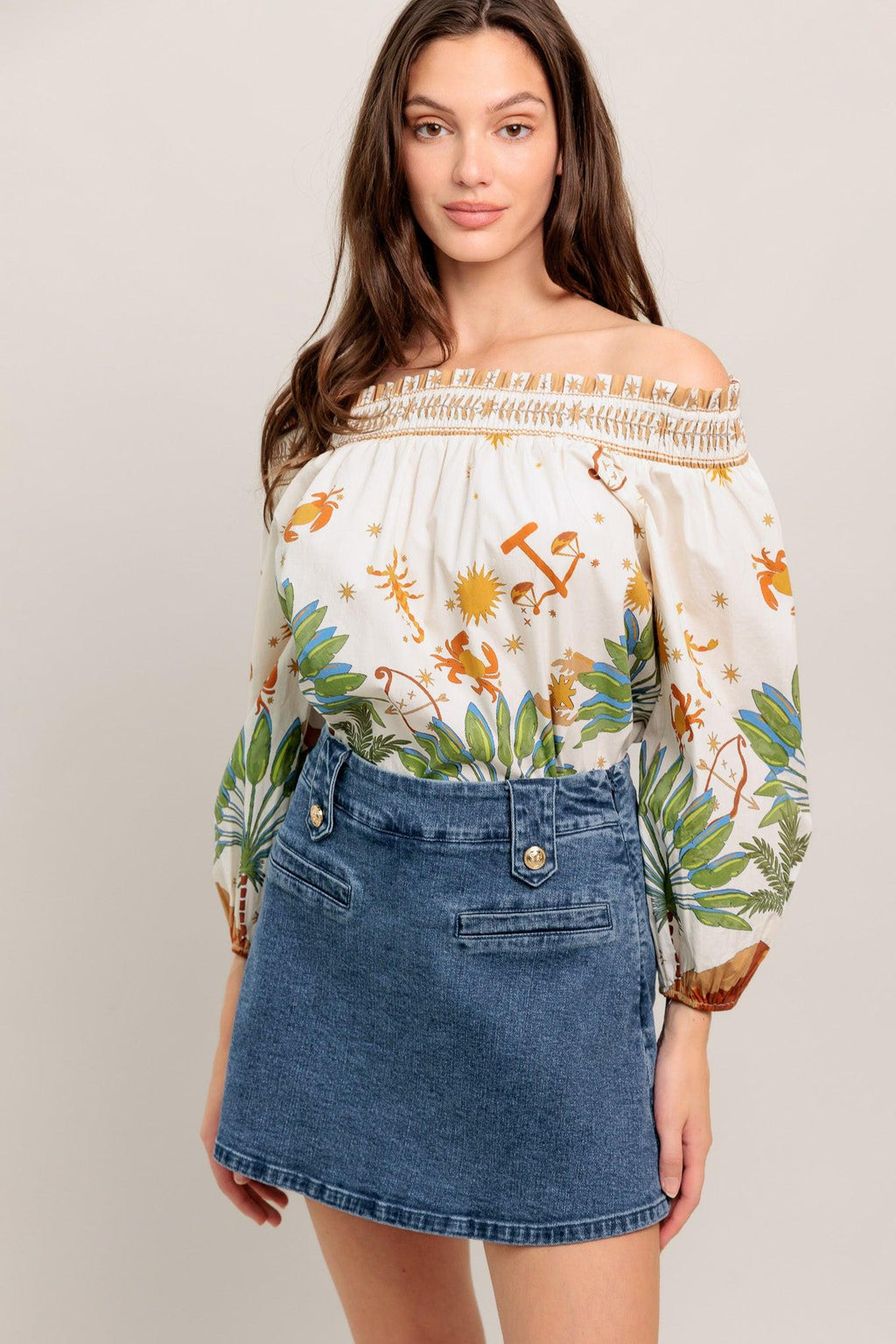 HEART EYES DENIM SKORT