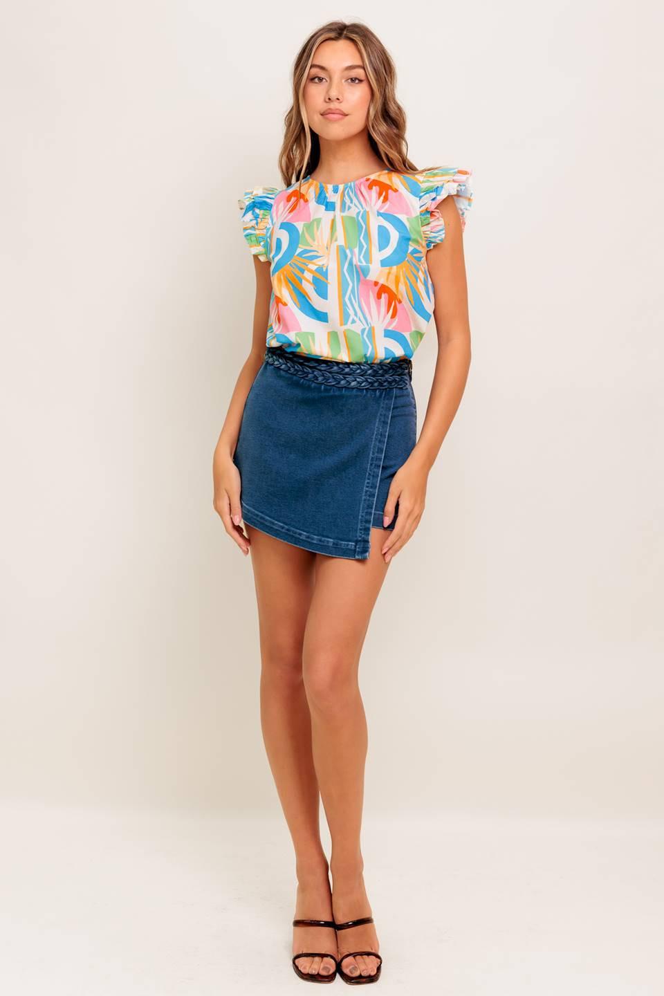VACATION STATE OF MIND WOVEN TOP