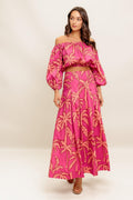 PARADISE MATCH WOVEN TOP AND SKIRT SET