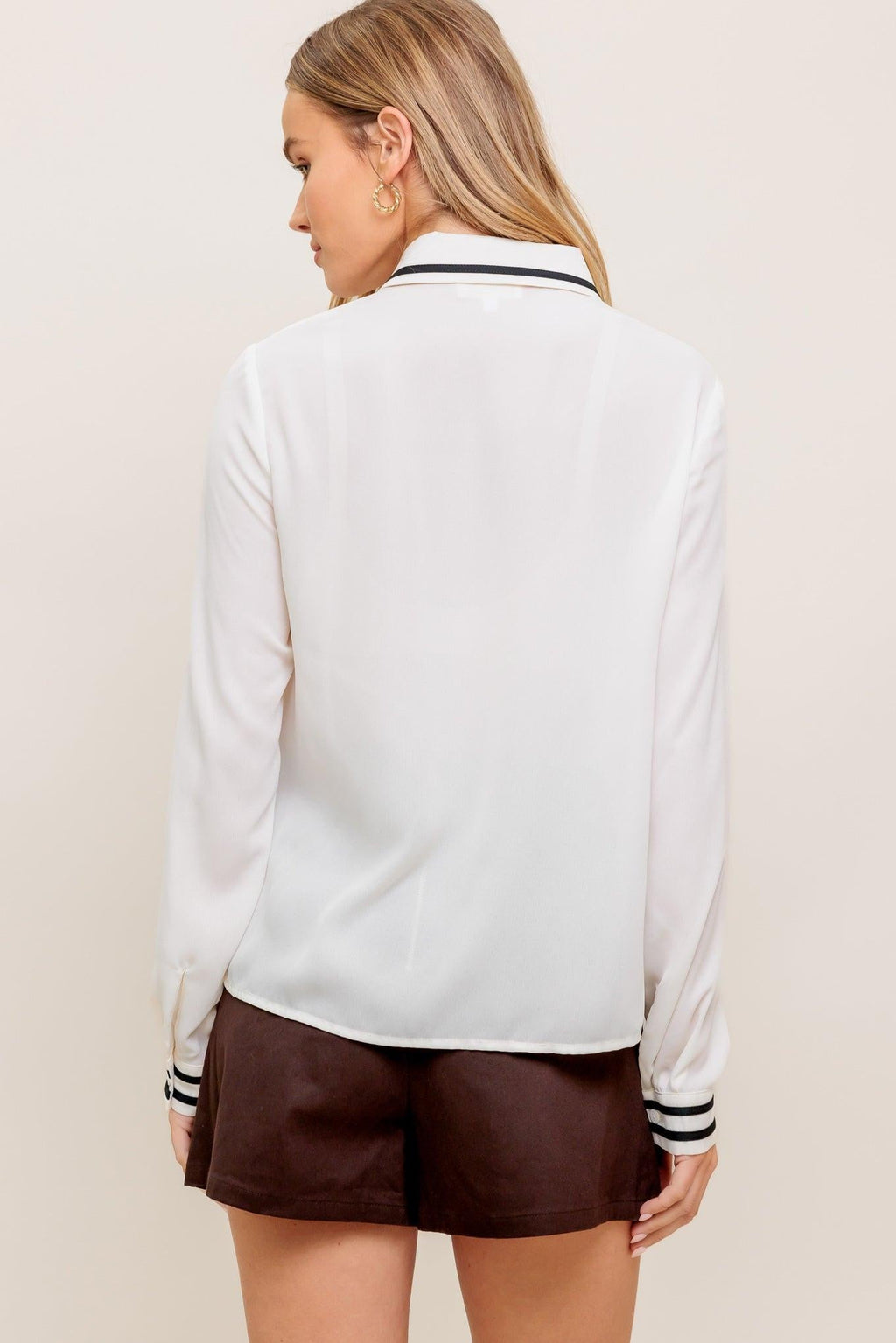 WANDER LEAF IVORY WOVEN TOP