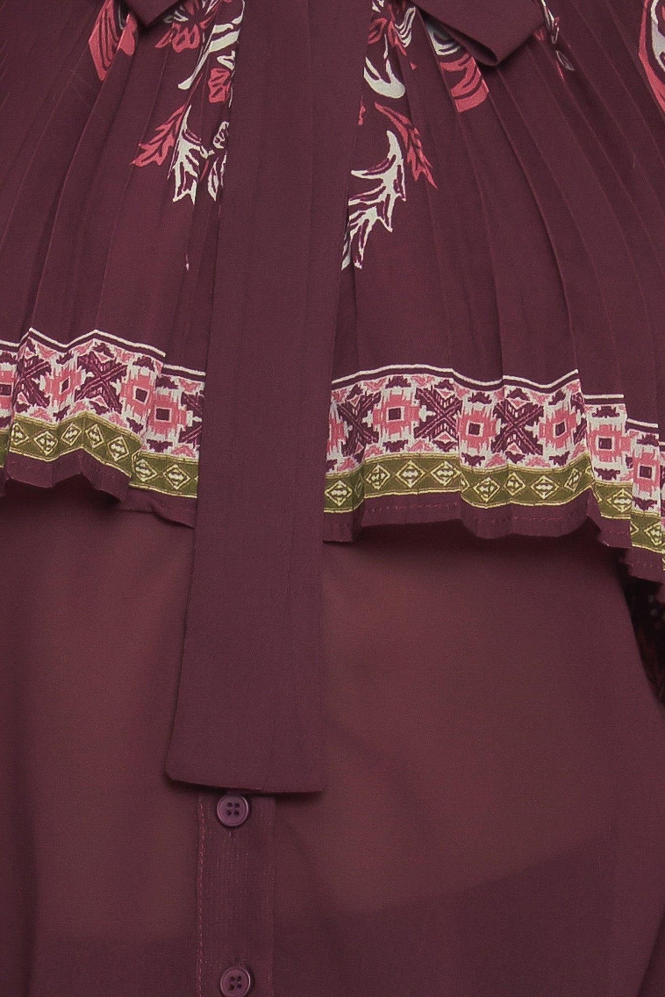AZTEC CHERRY WOVEN TOP