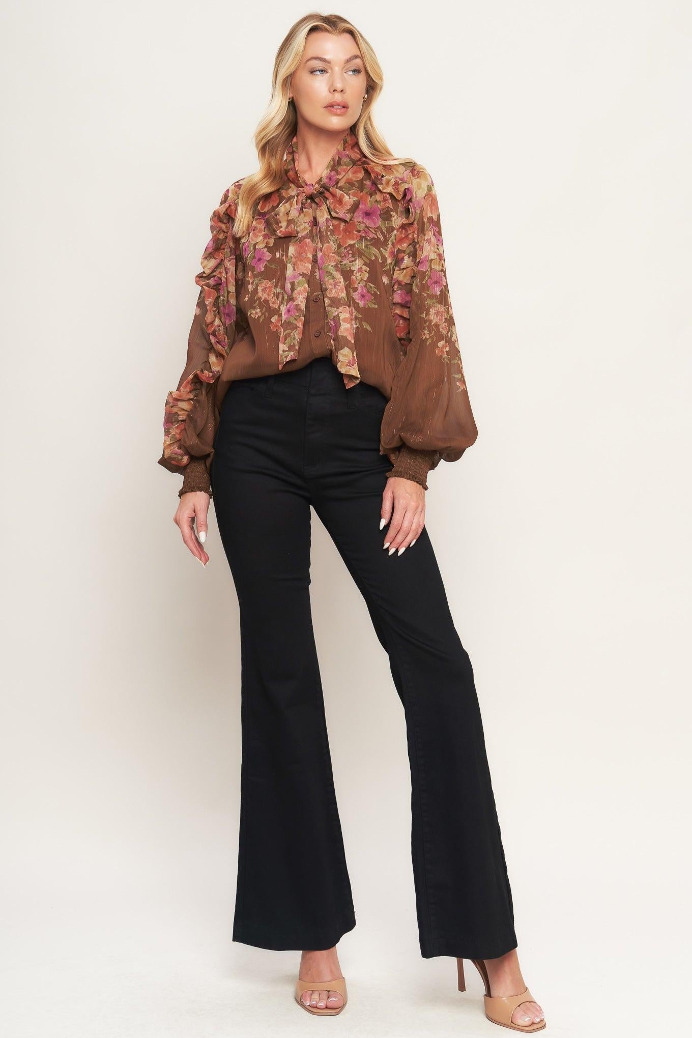 EARTHLY ROMANCE WOVEN TOP