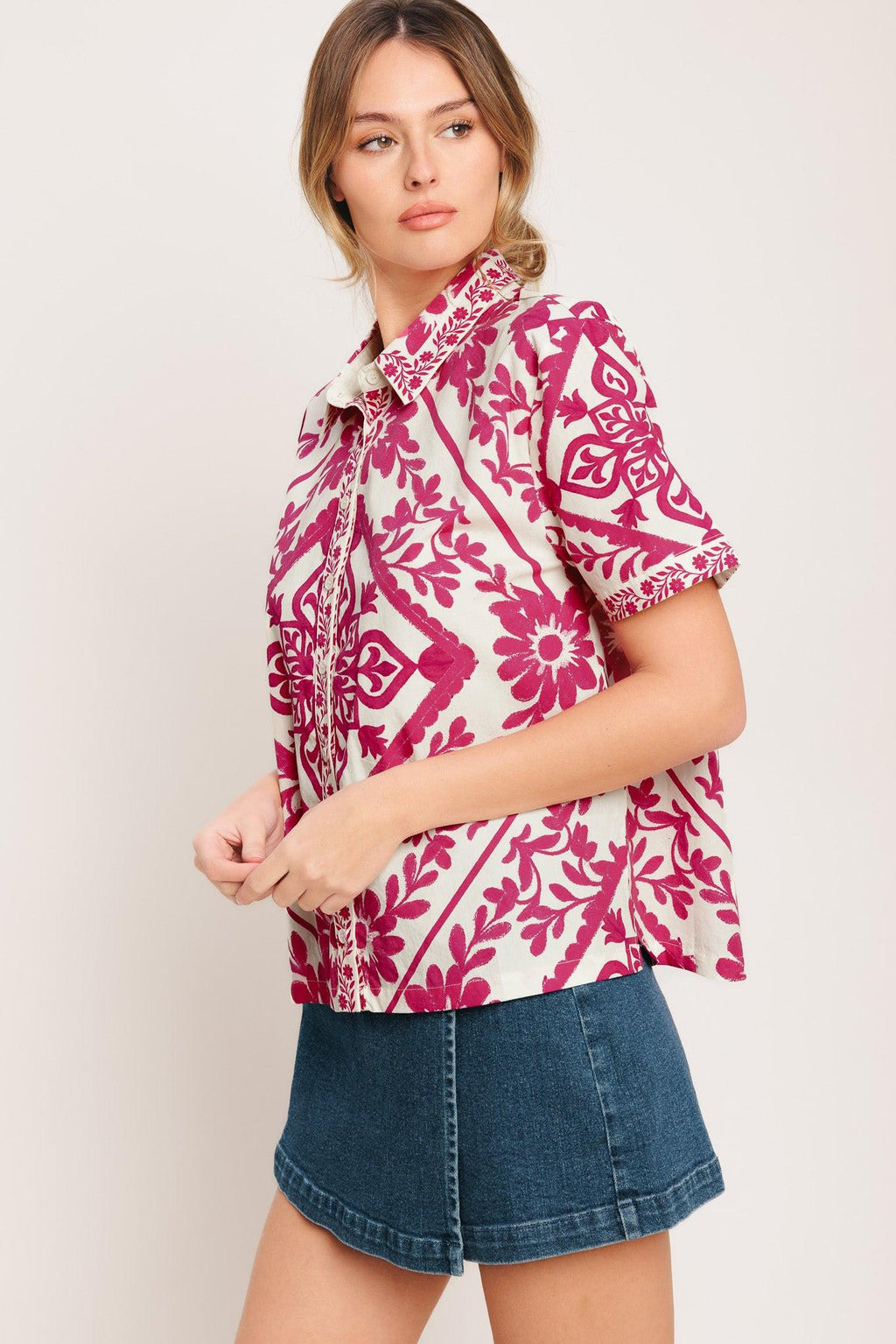 WEEKDAY WRAP WOVEN TOP