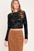 NOIR LACE MOONRISE WOVEN LACE CROP TOP