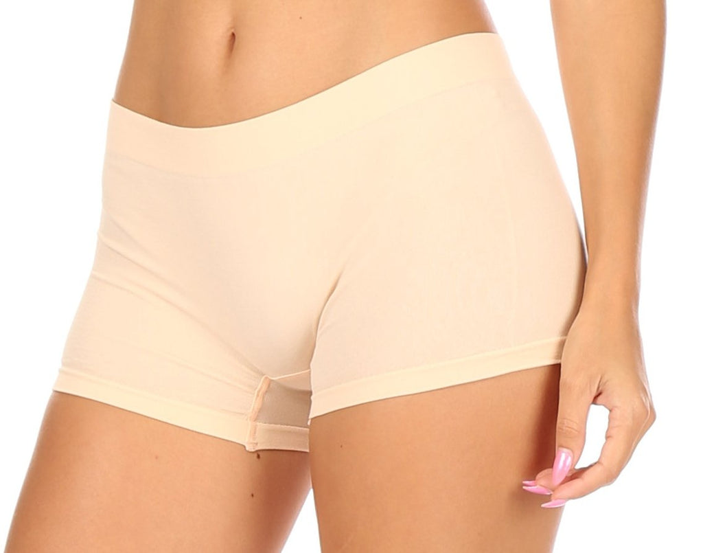 Sakkas Women's Seamless Stretch Boy Short Panties (6 Pack)