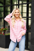 The Kathryn Button-Up, Pink Plaid