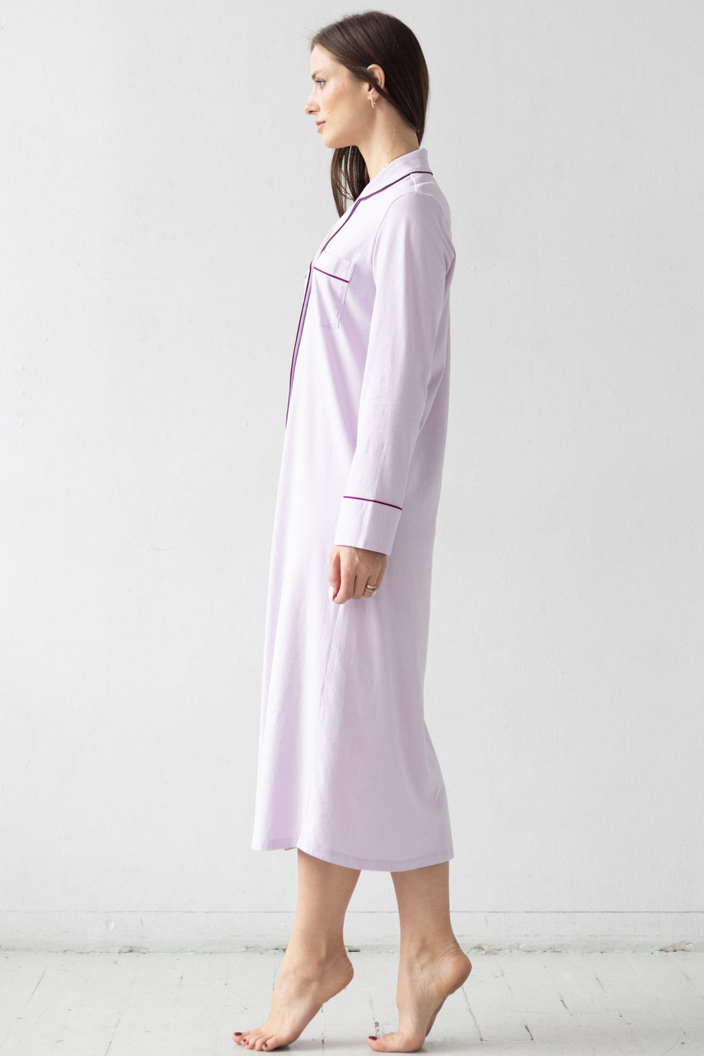 Long Sleep Shirt in Pima Cotton