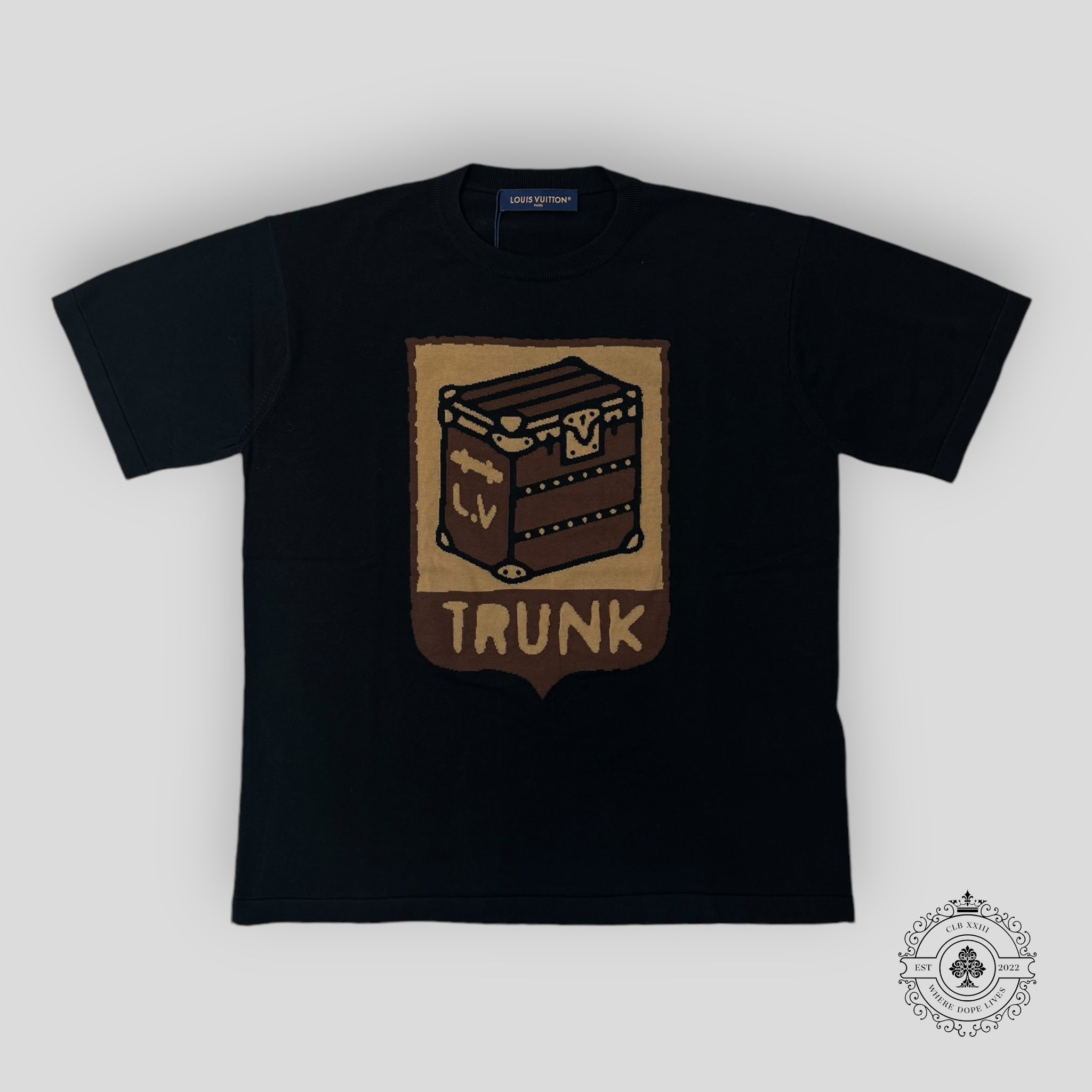 Louis Vuitton Intarsia Trunk Short Sleeve Crewneck in Black