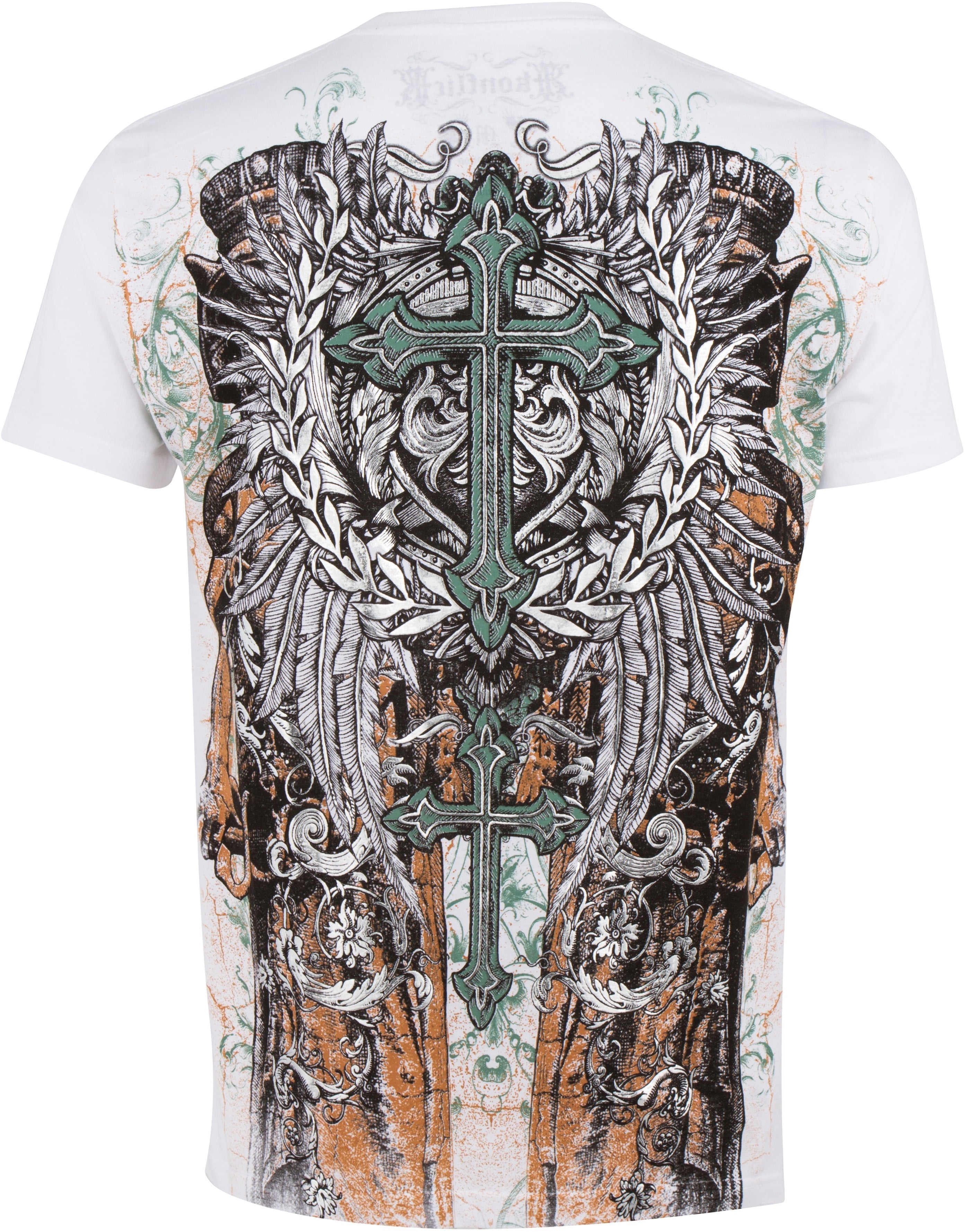 Sakkas Garden of Eden Metallic Embossed Mens Fashion T-Shirt