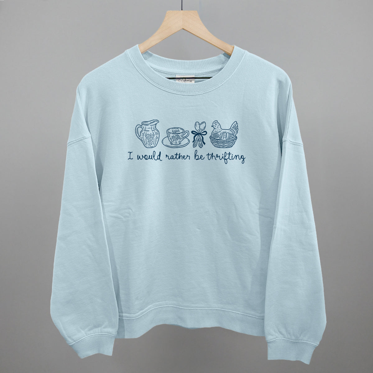 I Would Rather Be Thrifting Blue