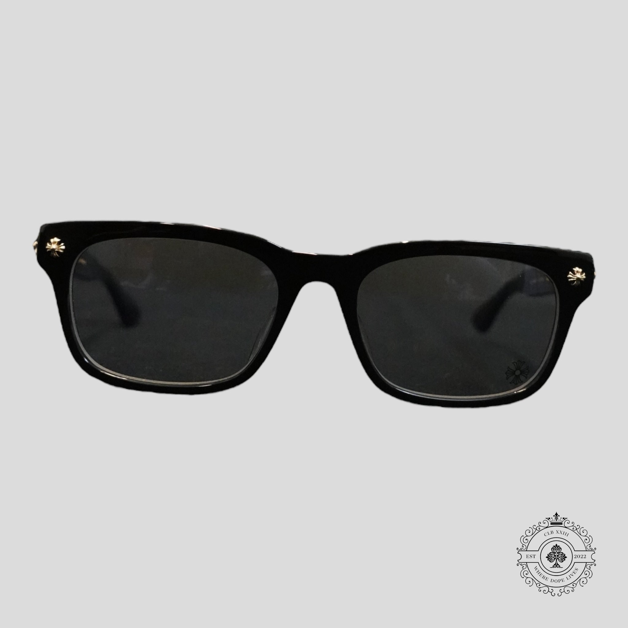 Chrome Hearts Vagilante Glasses in Black/Gold