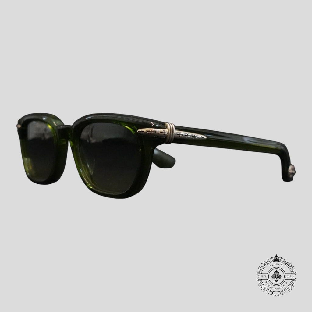 Chrome Hearts Drippin Glasses in Green/Silver