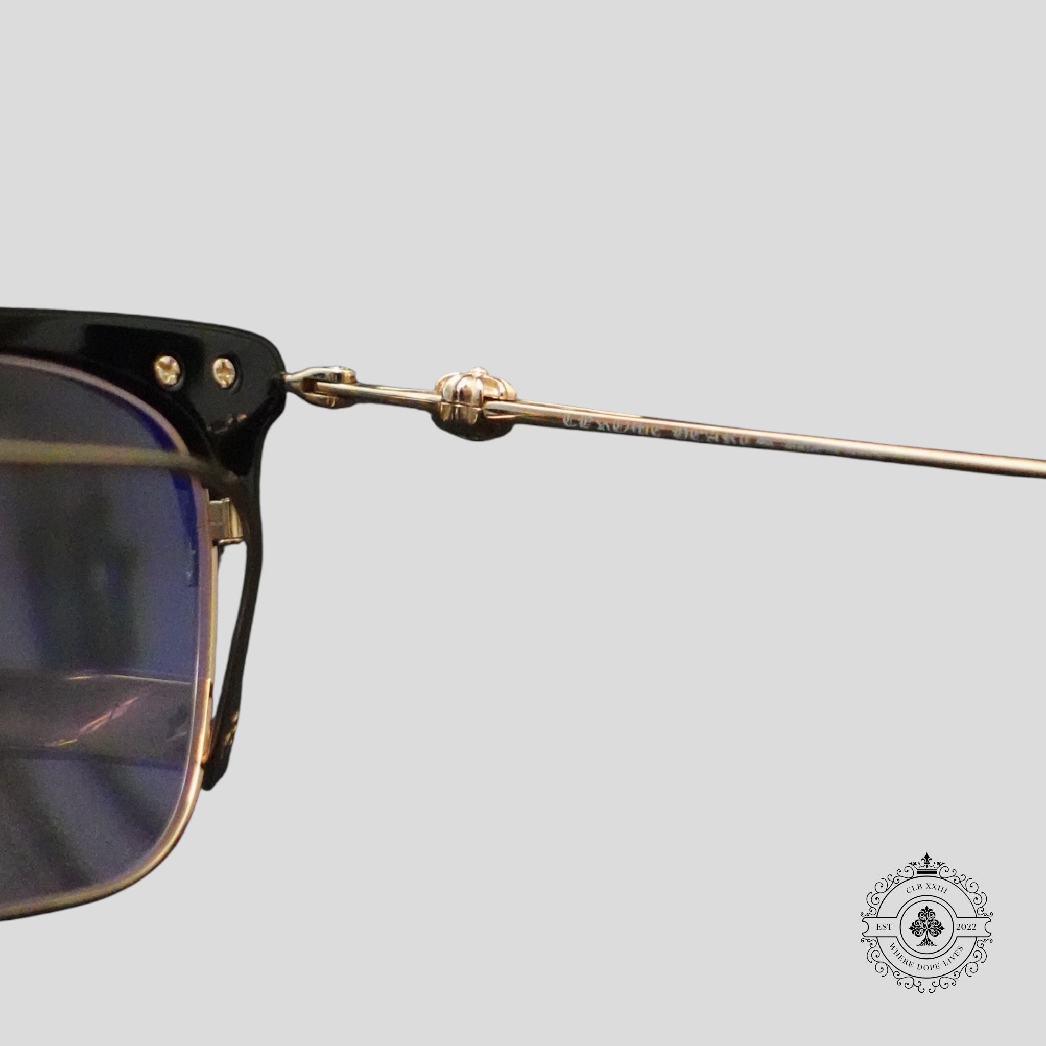 Chrome Hearts Sluntradiction Glasses in Black/Gold
