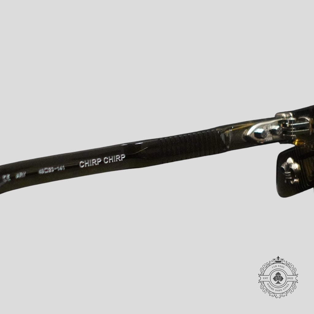 Chrome Hearts Chirp Chirp Glasses in Olive/Silver