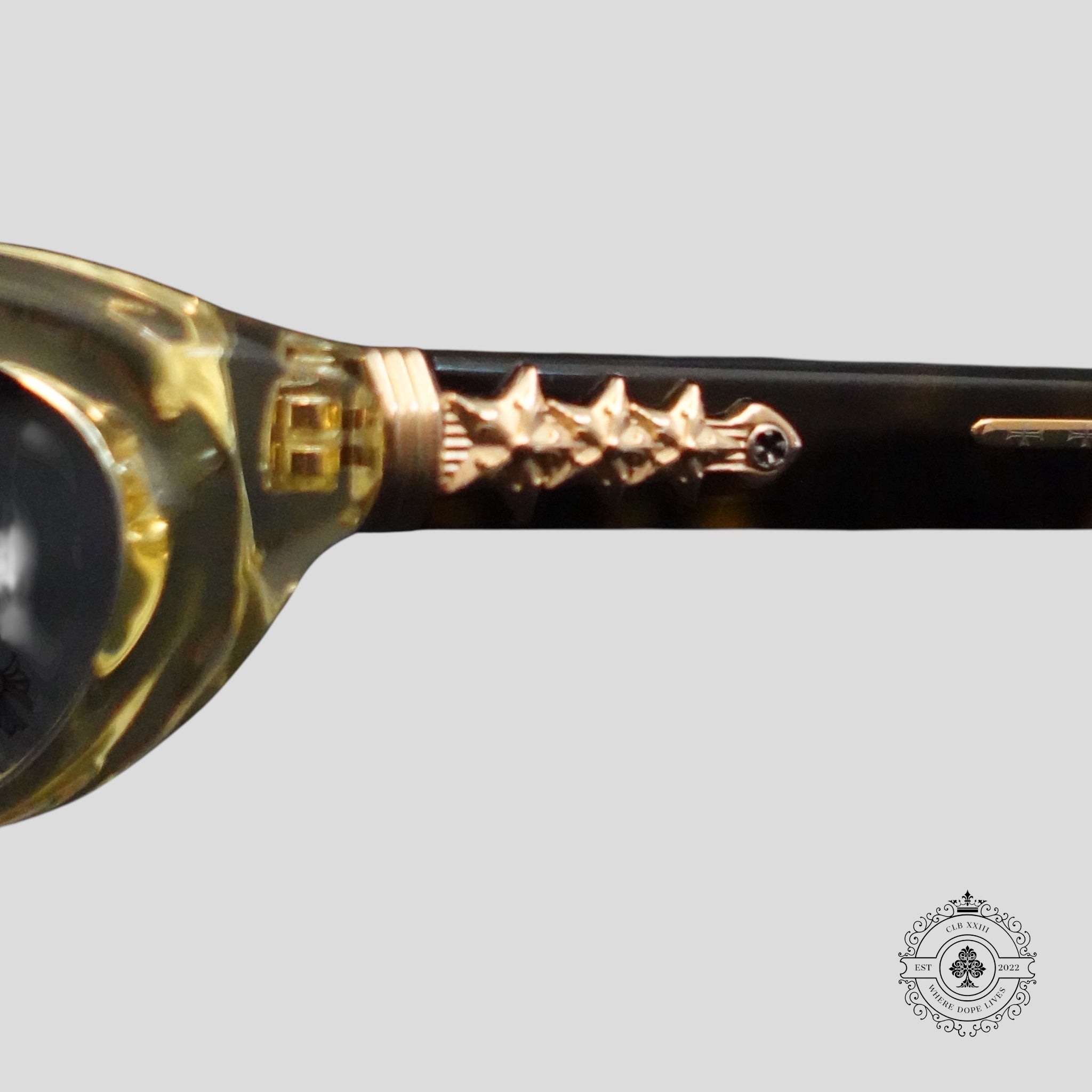 Chrome Hearts Blaster-a Glasses in Tortoise Shell/Gold