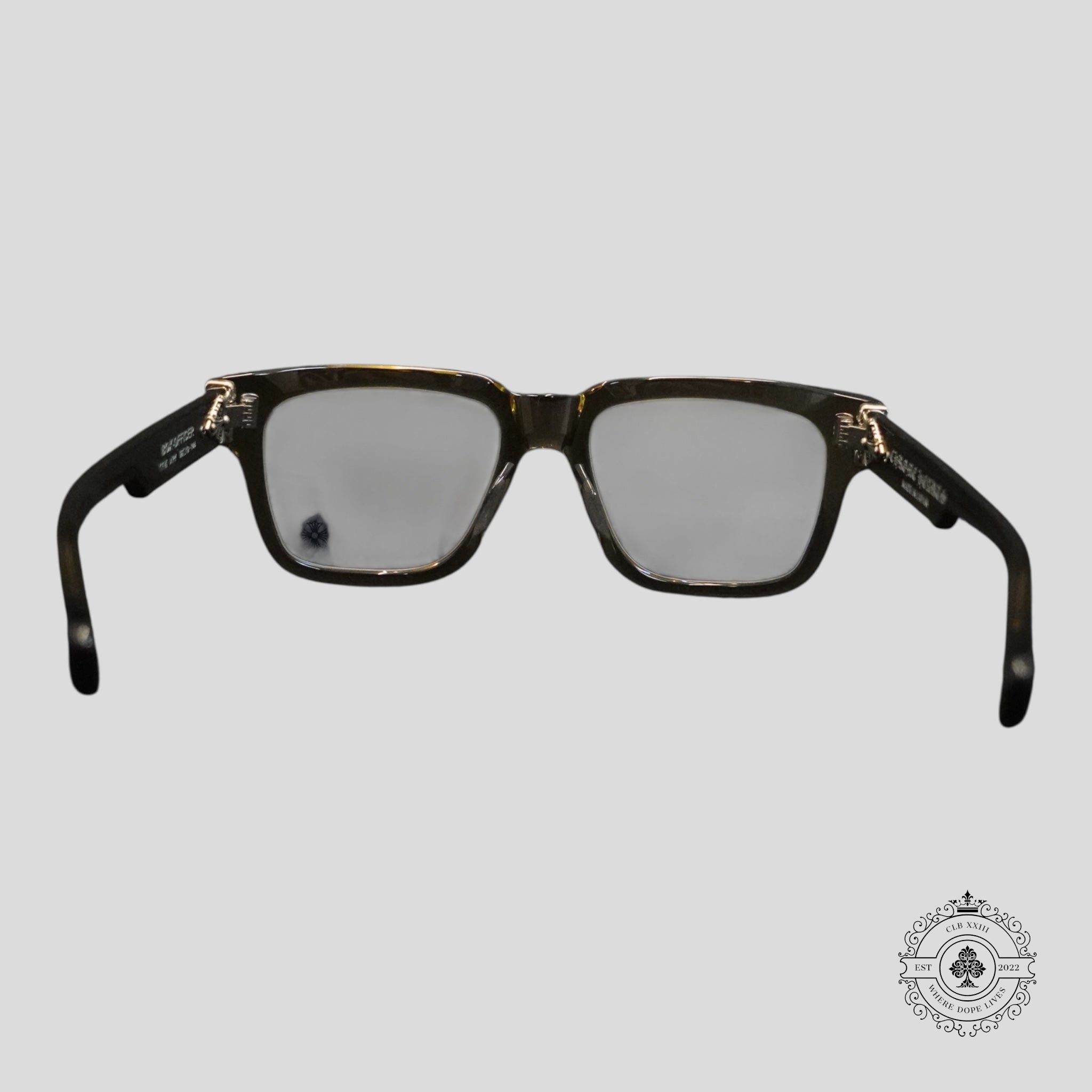 Chrome Hearts Box Officer Sunglasses in Clear Olive/Silver