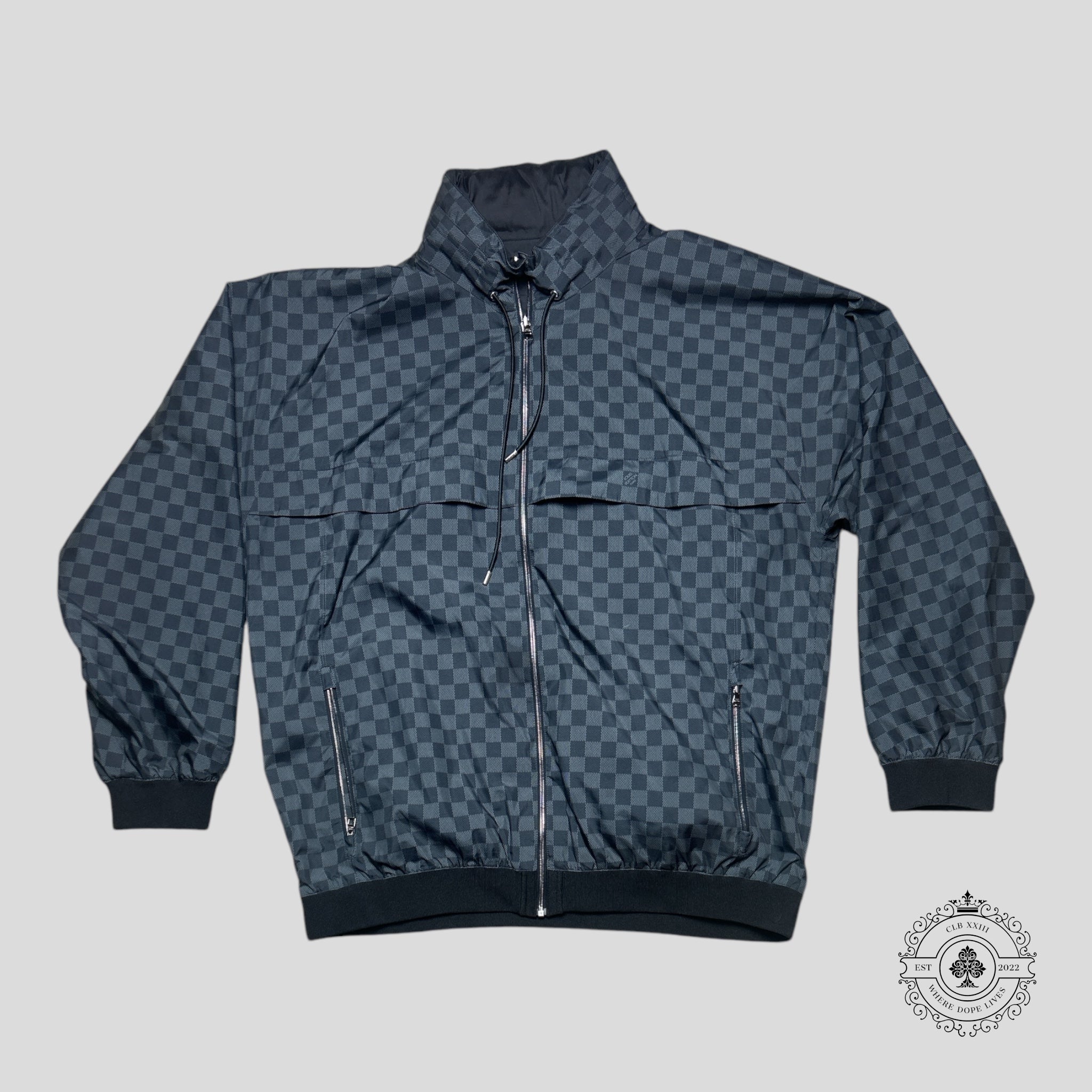 Louis Vuitton Reversible Checkered Damier Windbreaker in Black
