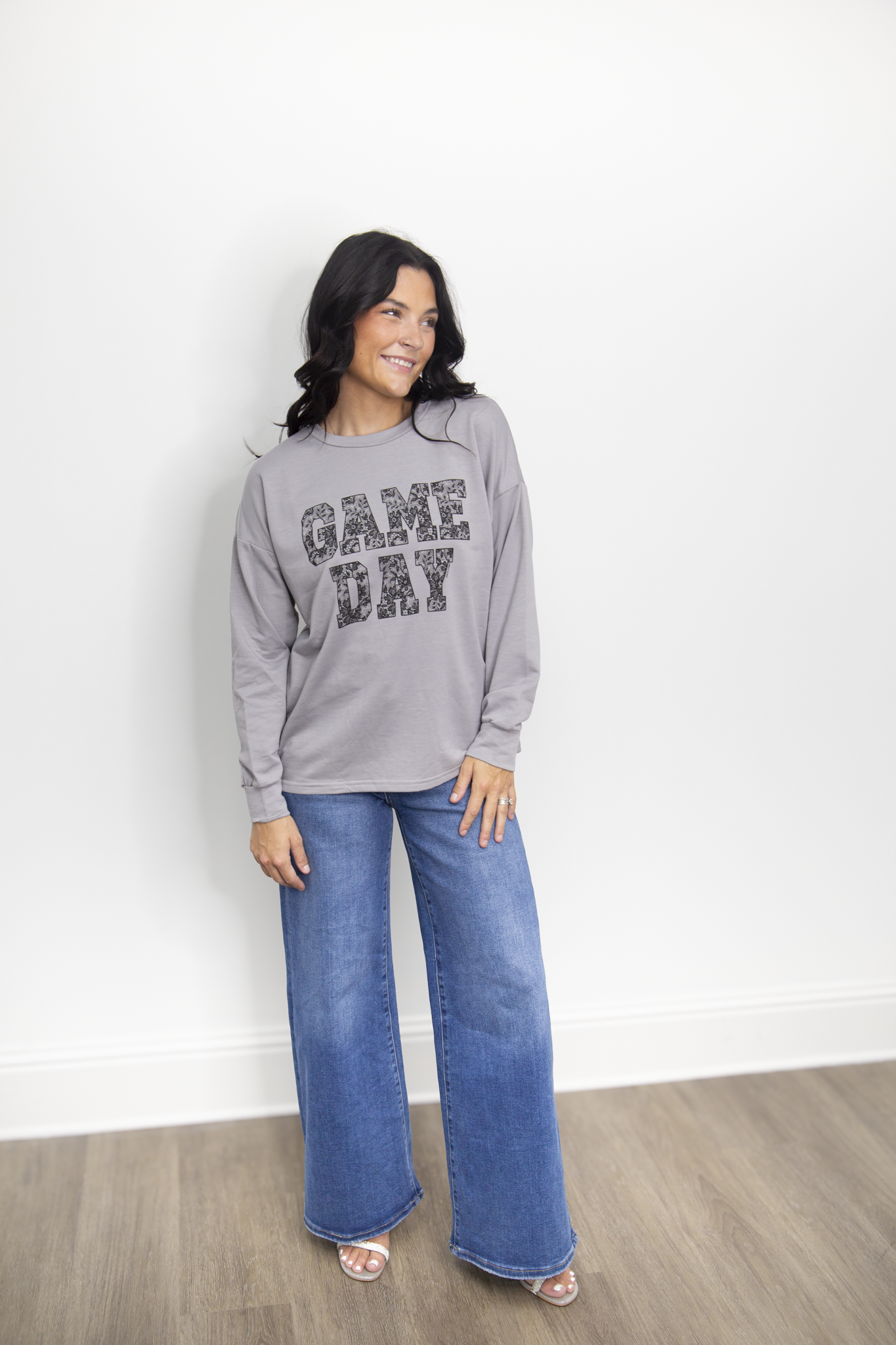 GAME DAY on Light Weight Sweatshirt, Grey