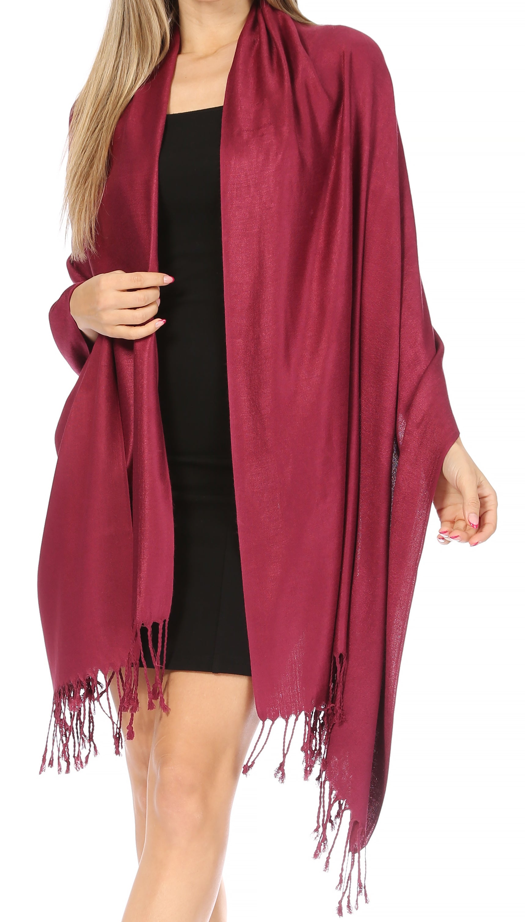 Sakkas 78" X 28" Rayon from Bamboo Soft Solid Pashmina Shawl / Wrap / Stole
