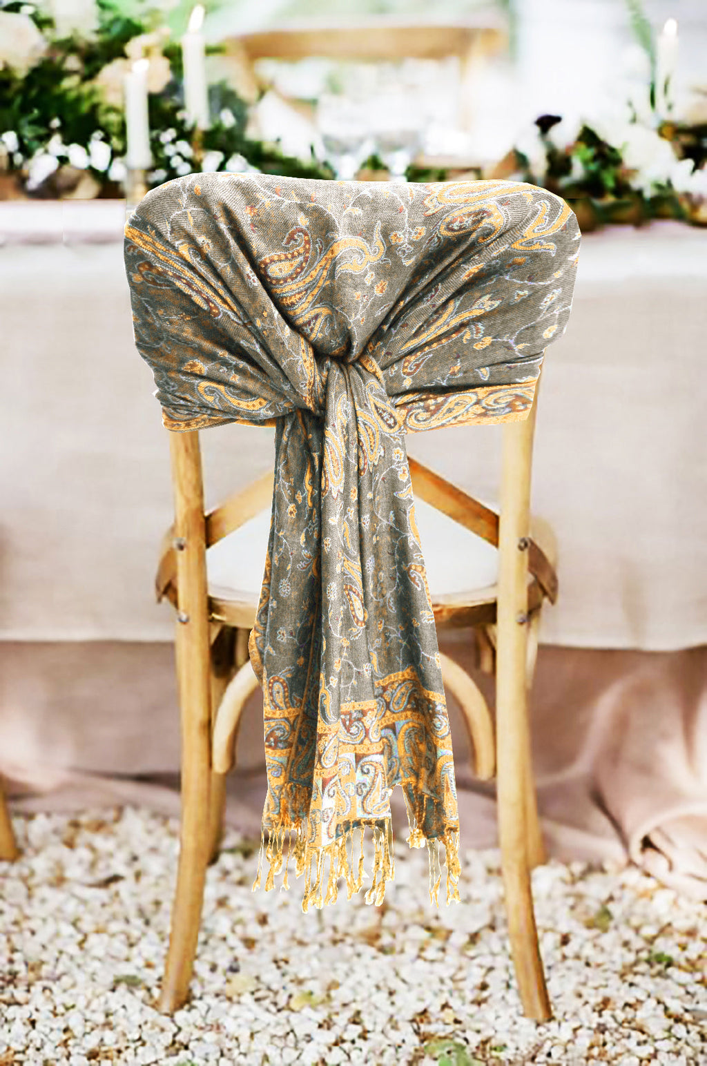 Sakkas Double Layer Jacquard Paisley Pashmina Shawl / Wrap / Stole