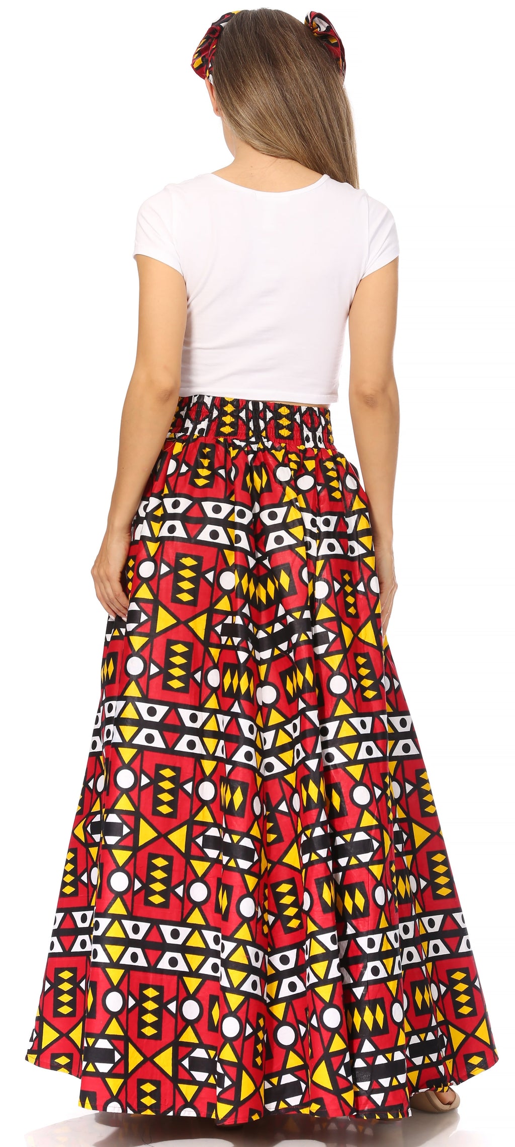 Sakkas Asma's Second Convertible Traditional Wax Print Maxi Skirt with Adjustable Straps - Buy One, Get One 50% Off