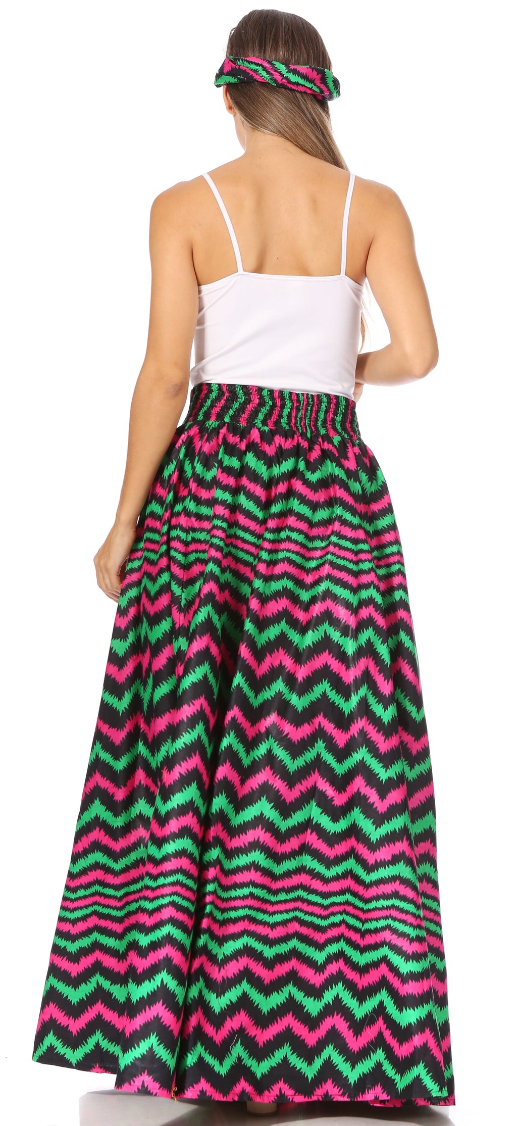 Sakkas Asma's Second Convertible Traditional Wax Print Maxi Skirt with Adjustable Straps - Buy One, Get One 50% Off