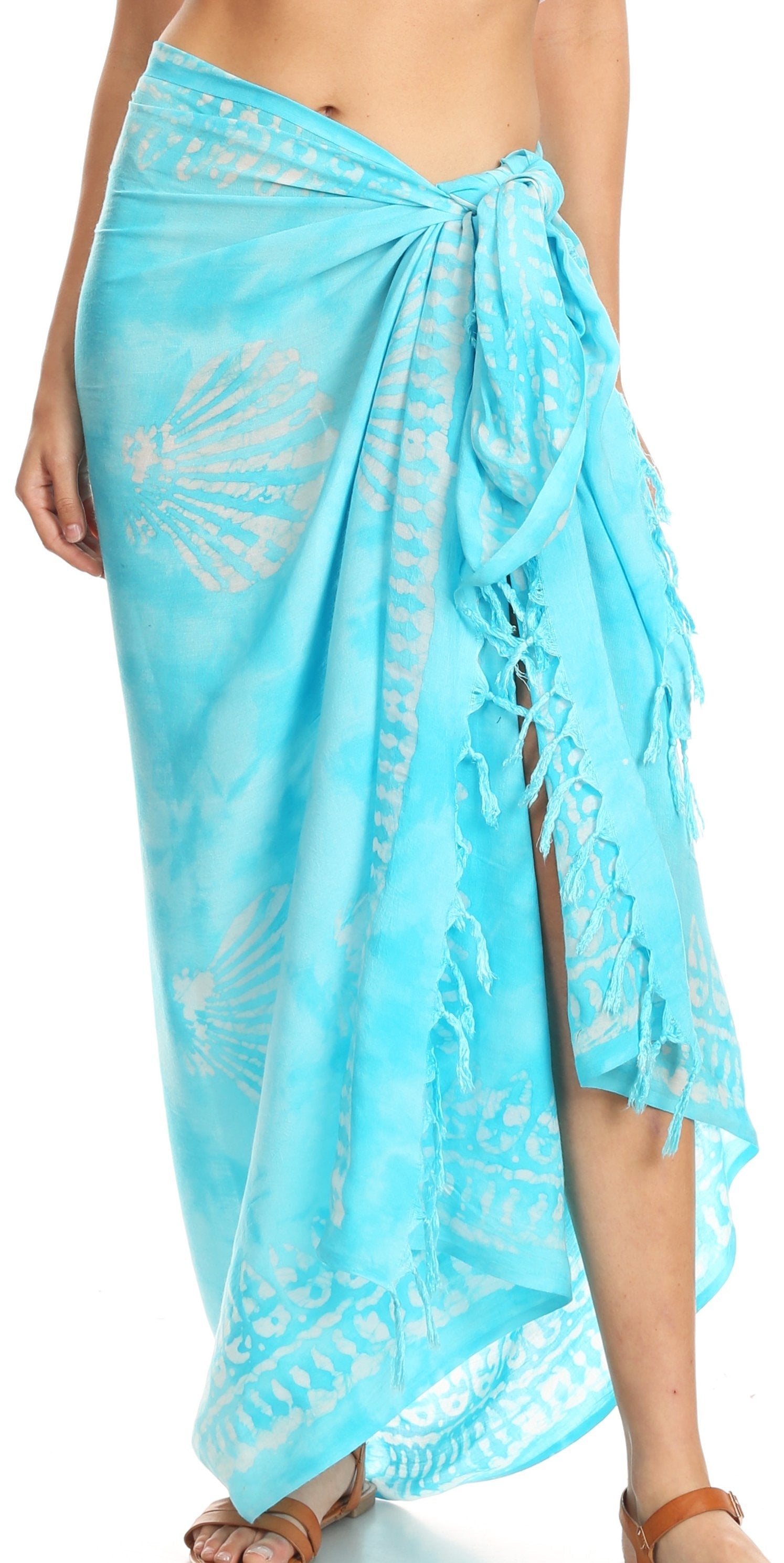 Sakkas Lygia Women's Summer Floral Print Sarong Swimsuit Cover up Beach Wrap Skirt