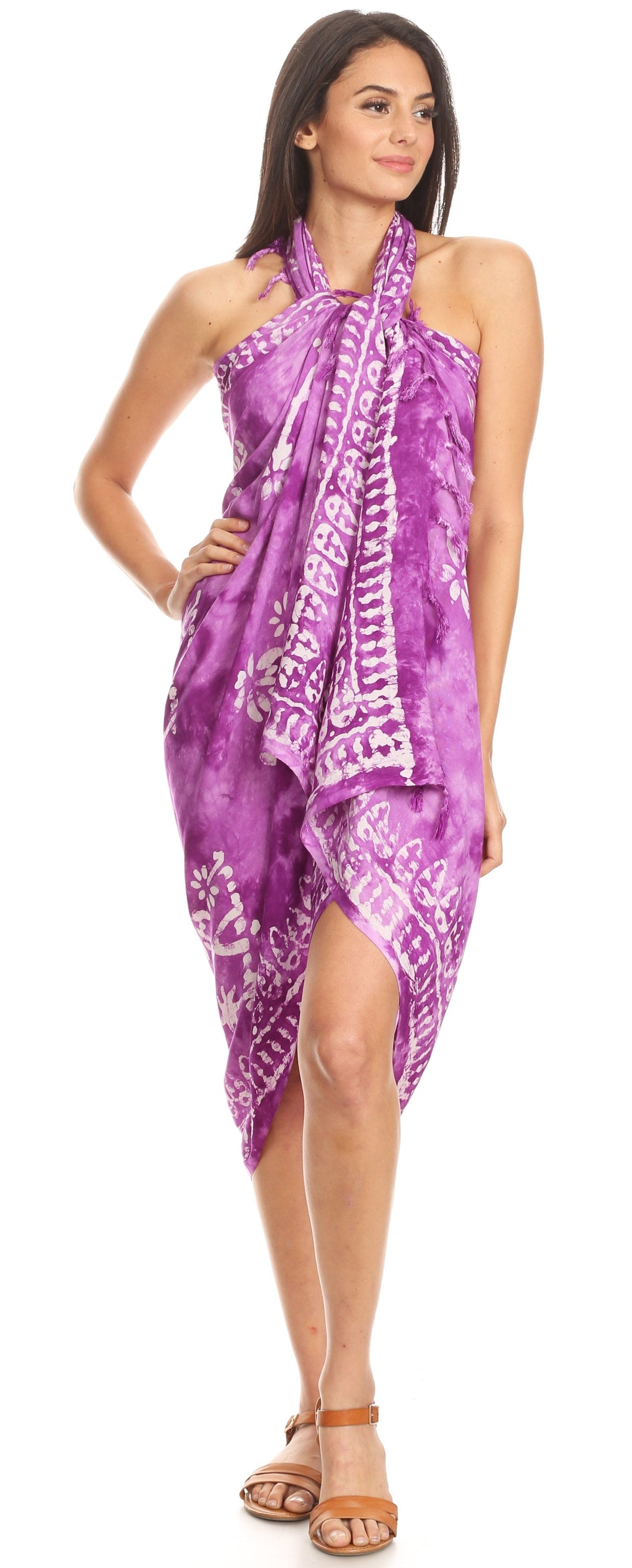 Sakkas Lygia Women's Summer Floral Print Sarong Swimsuit Cover up Beach Wrap Skirt