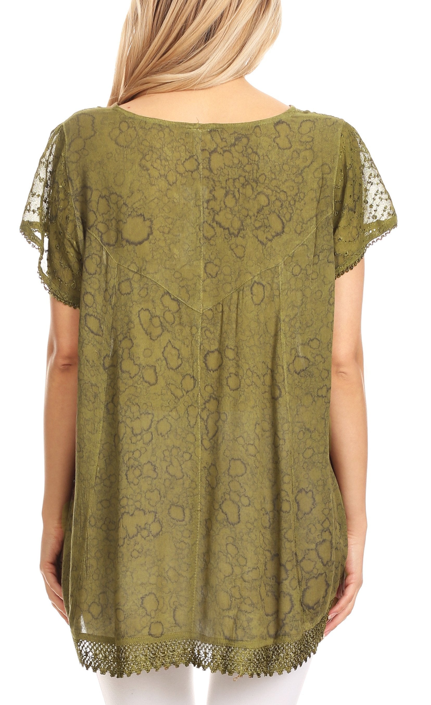 Sakkas Charolette Embroidery And Seqiun Accents Blouse - Buy One Get One
