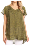 Sakkas Charolette Embroidery And Seqiun Accents Blouse - Buy One Get One
