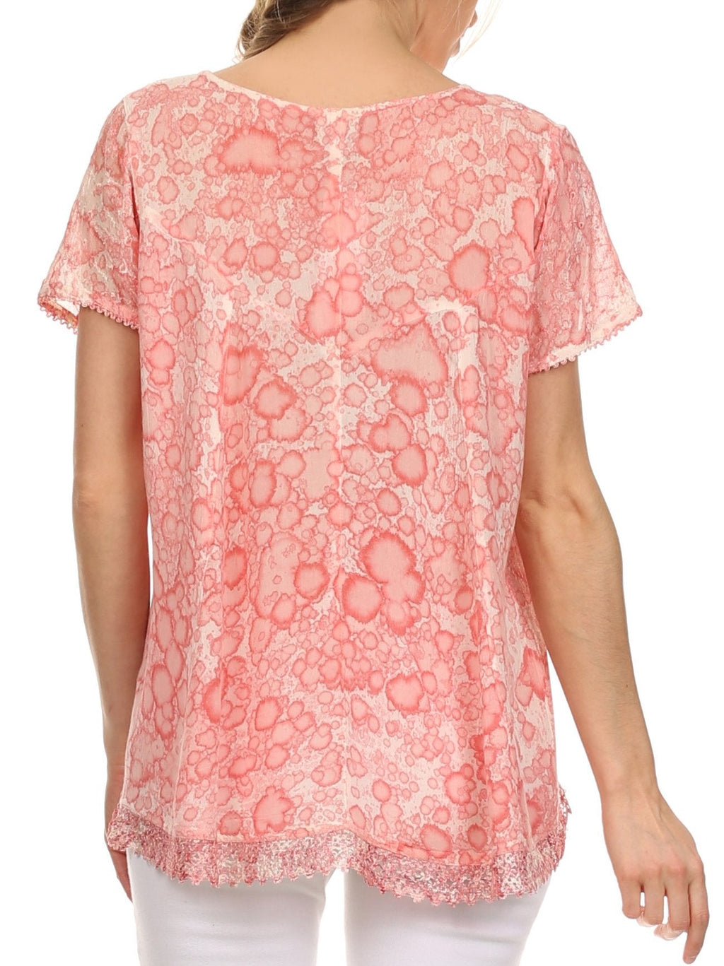 Sakkas Charolette Embroidery And Seqiun Accents Blouse - Buy One Get One