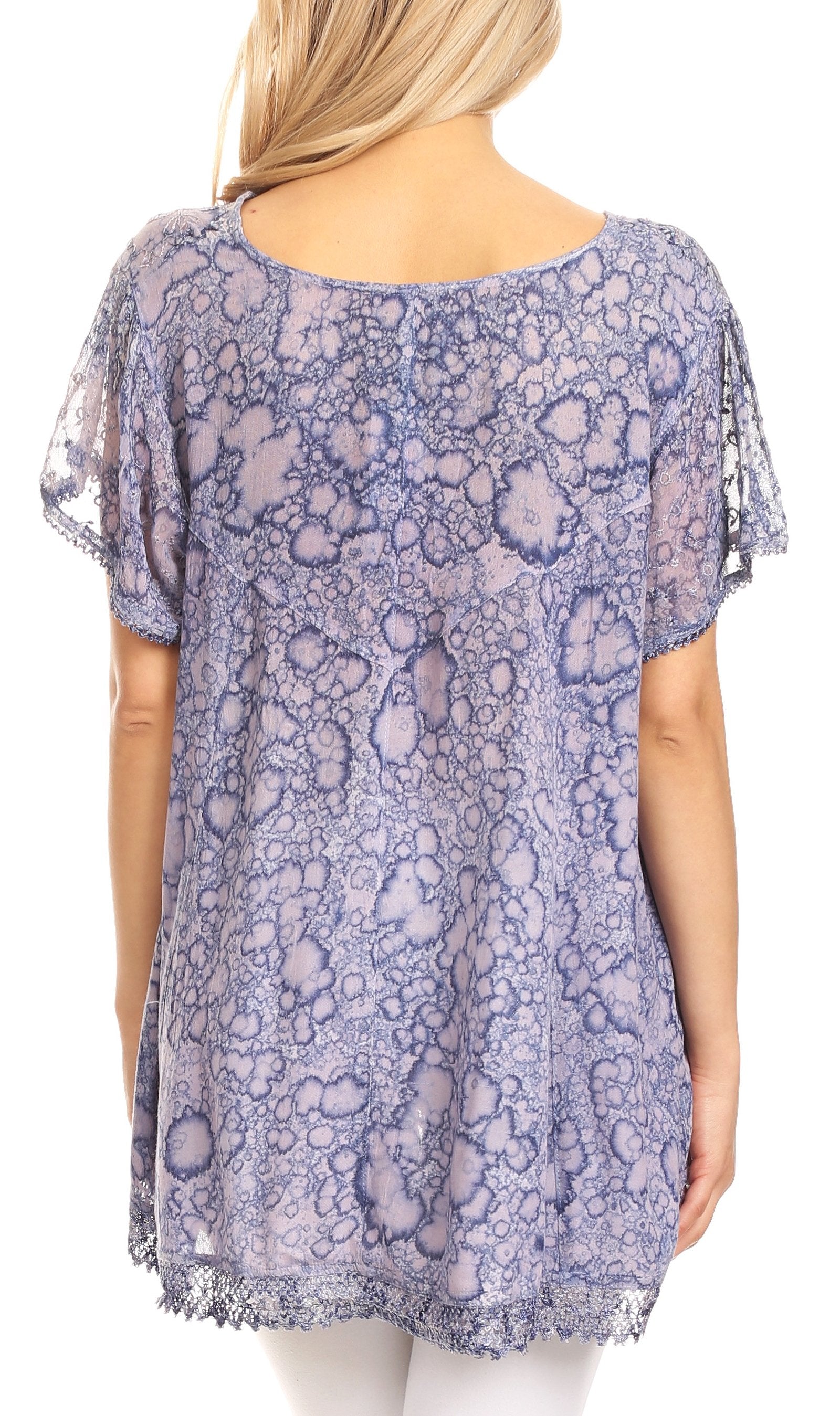Sakkas Charolette Embroidery And Seqiun Accents Blouse - Buy One Get One
