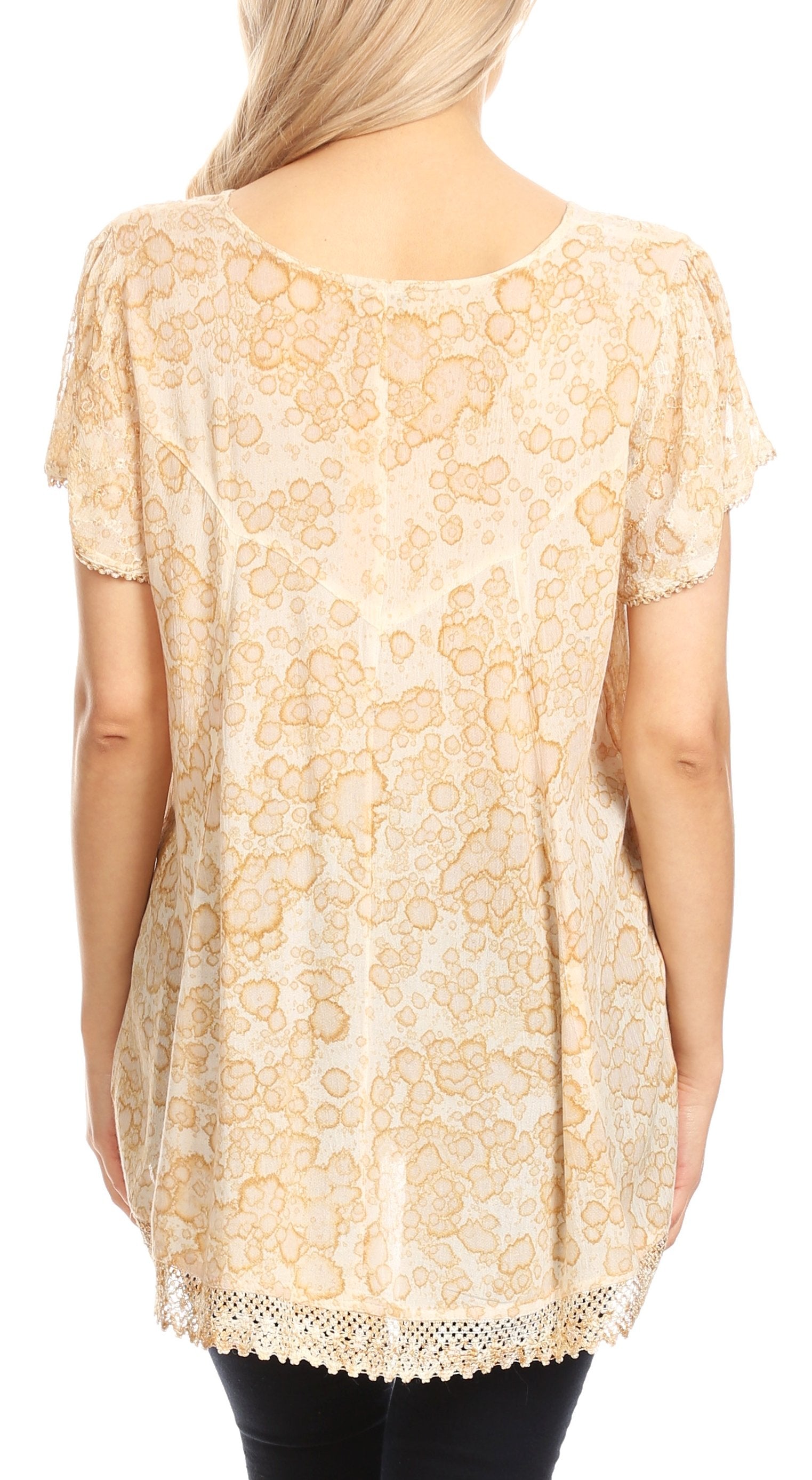 Sakkas Charolette Embroidery And Seqiun Accents Blouse - Buy One Get One