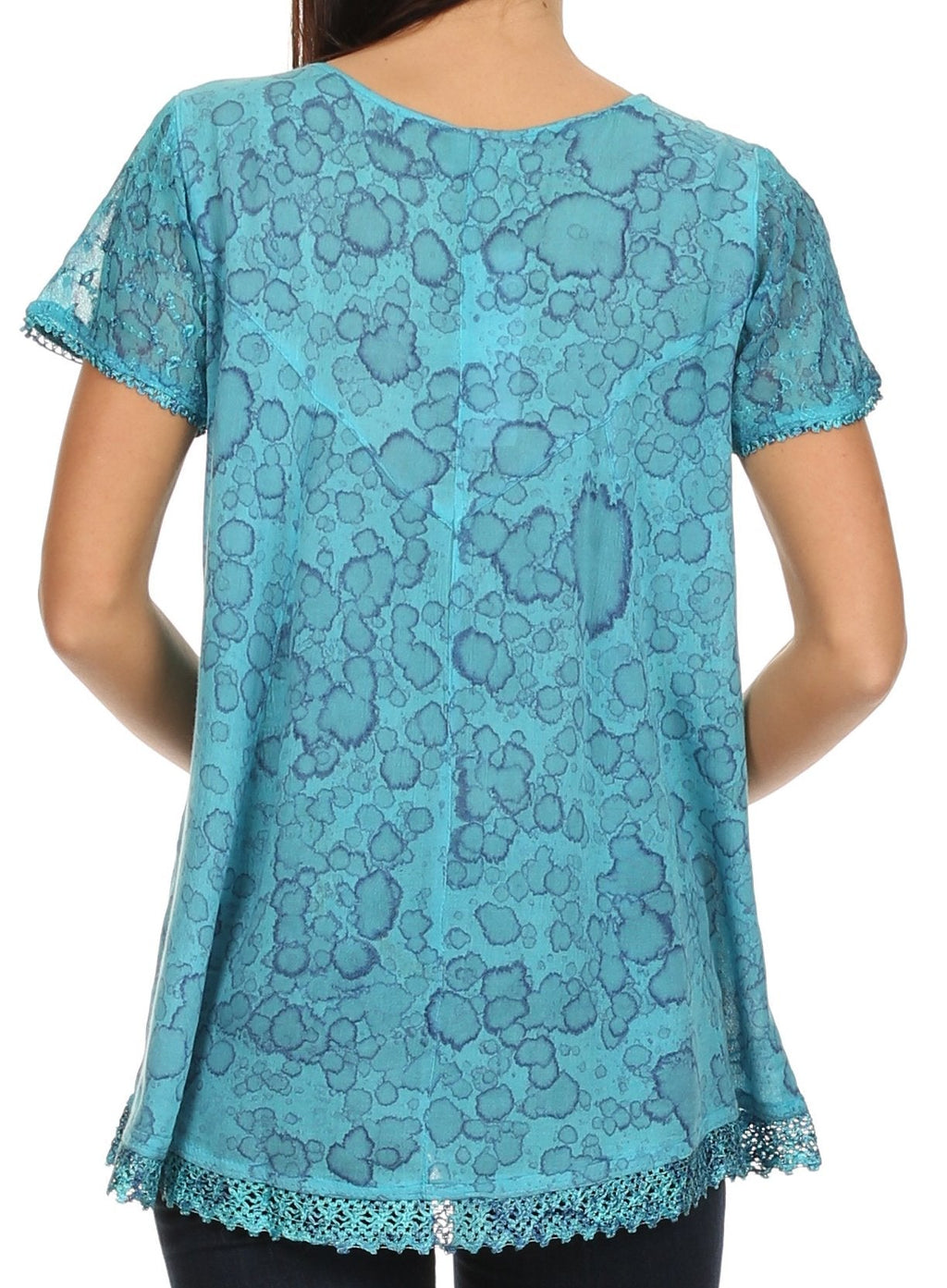 Sakkas Charolette Embroidery And Seqiun Accents Blouse - Buy One Get One