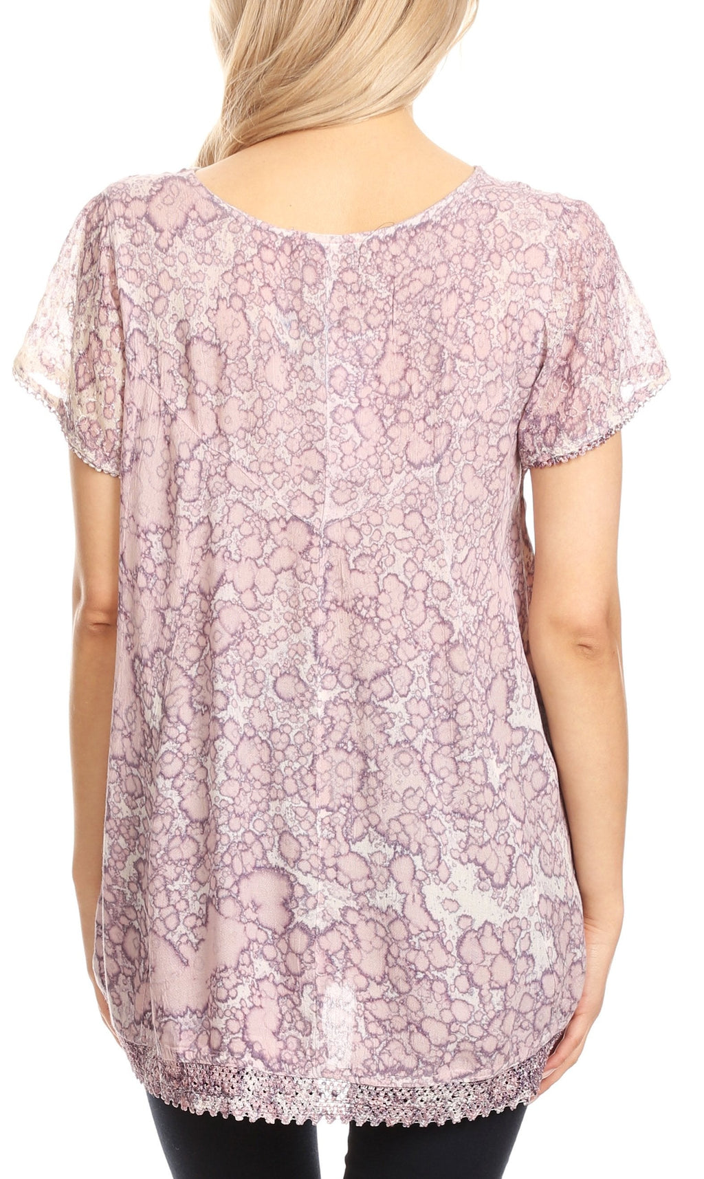 Sakkas Charolette Embroidery And Seqiun Accents Blouse - Buy One Get One