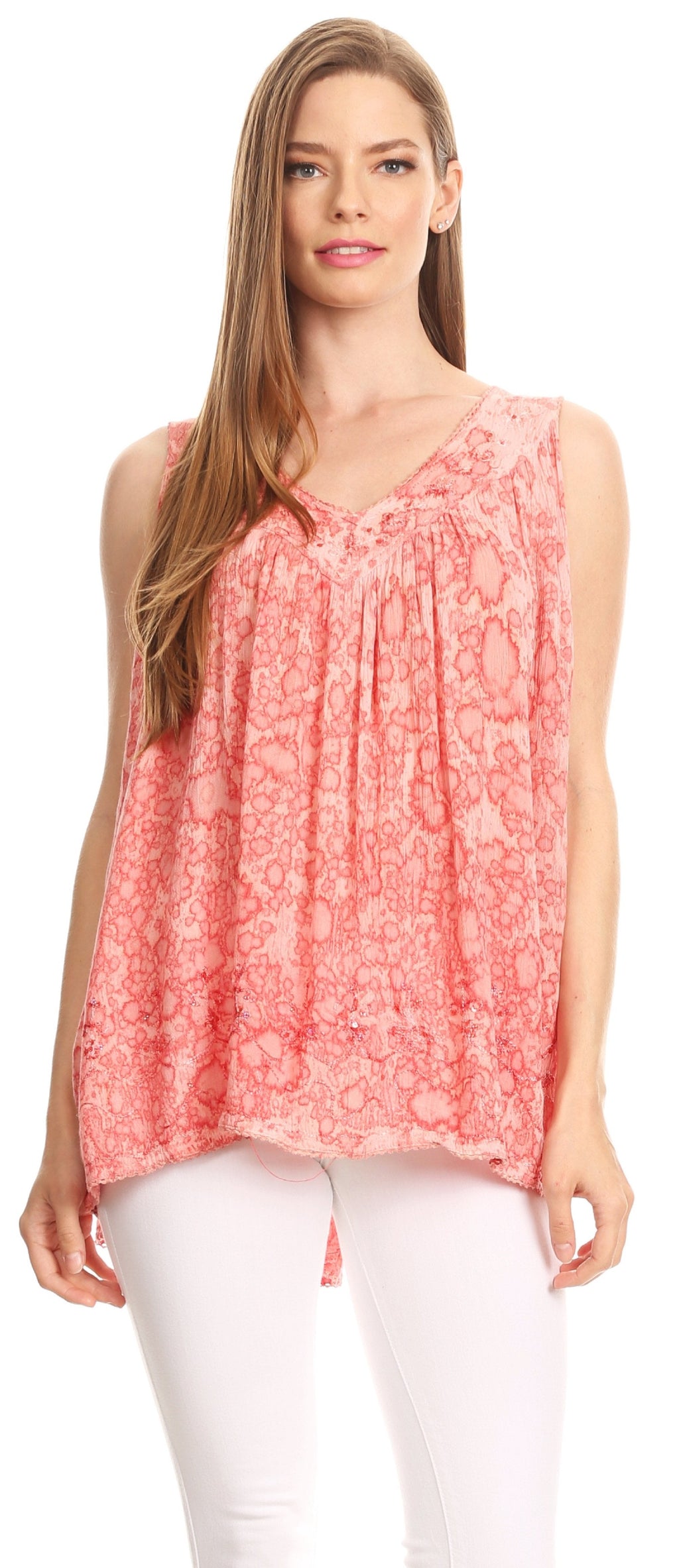 Sakkas Bohemian Summer Sleeveless Blouse - Buy One, Get One 50% Off