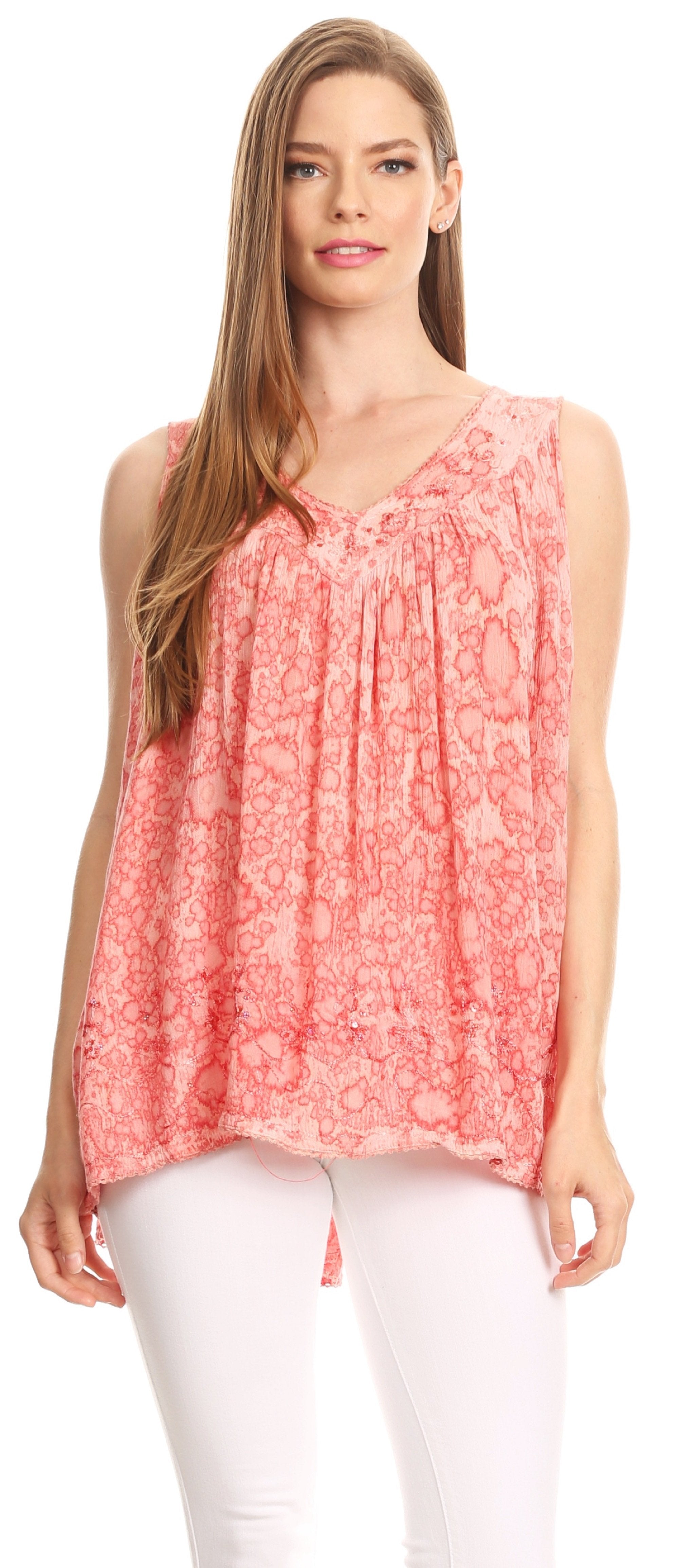 Sakkas Bohemian Summer Sleeveless Blouse - Buy One, Get One 50% Off