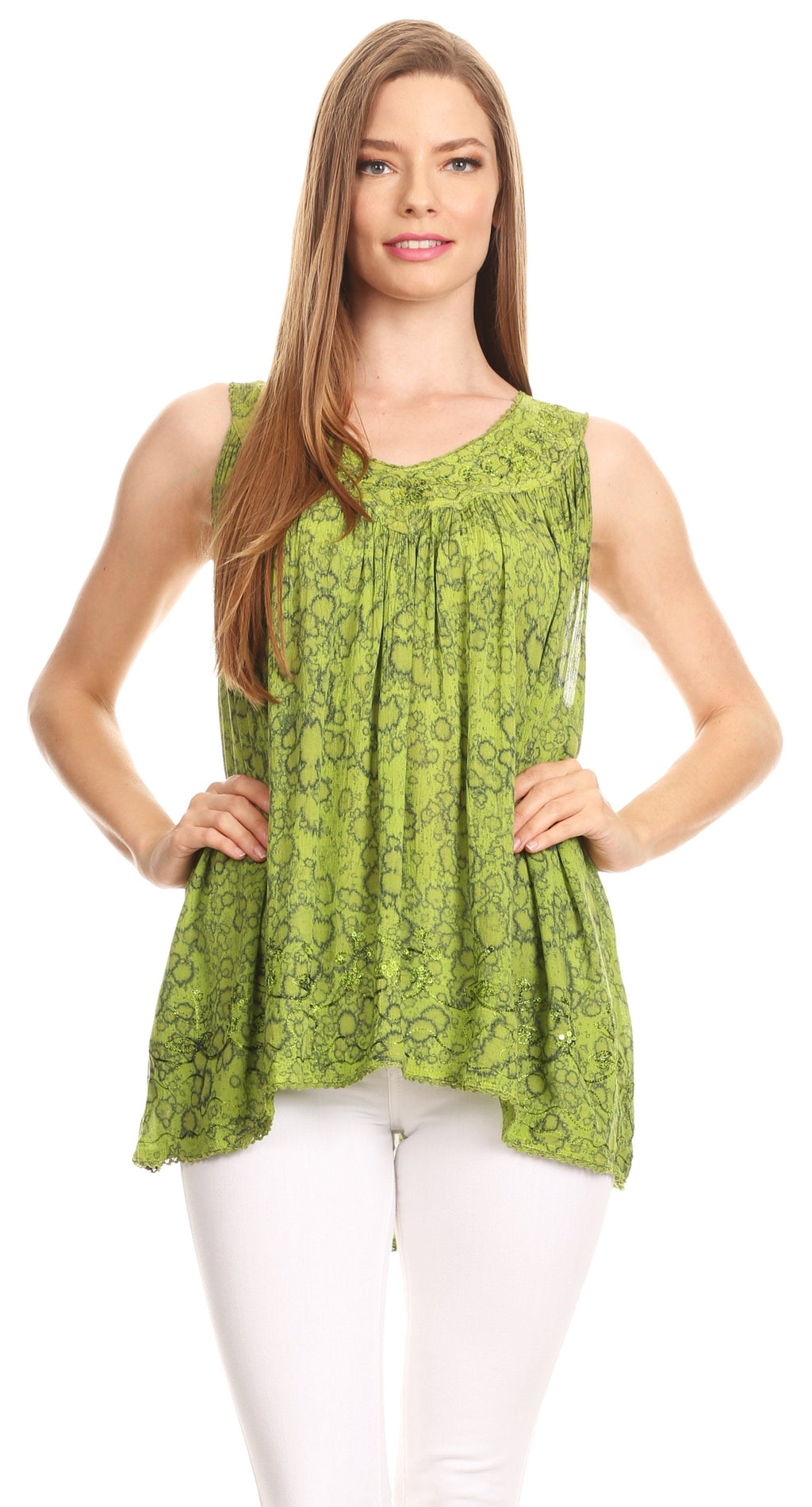 Sakkas Bohemian Summer Sleeveless Blouse - Buy One, Get One 50% Off