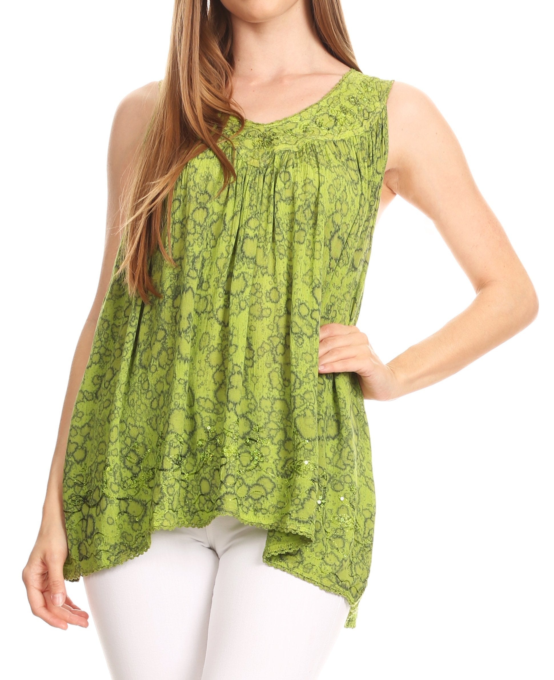 Sakkas Bohemian Summer Sleeveless Blouse - Buy One, Get One 50% Off