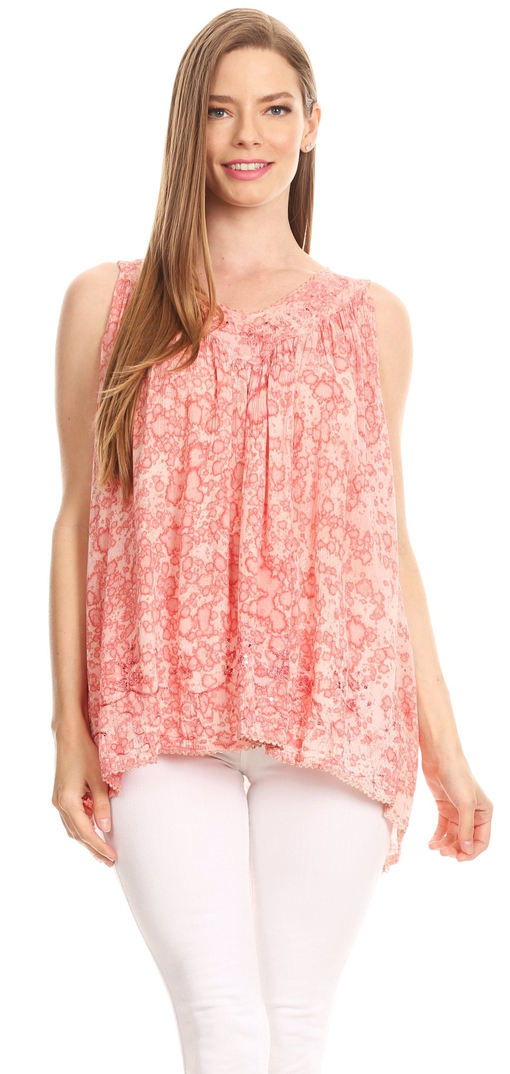 Sakkas Bohemian Summer Sleeveless Blouse - Buy One, Get One 50% Off