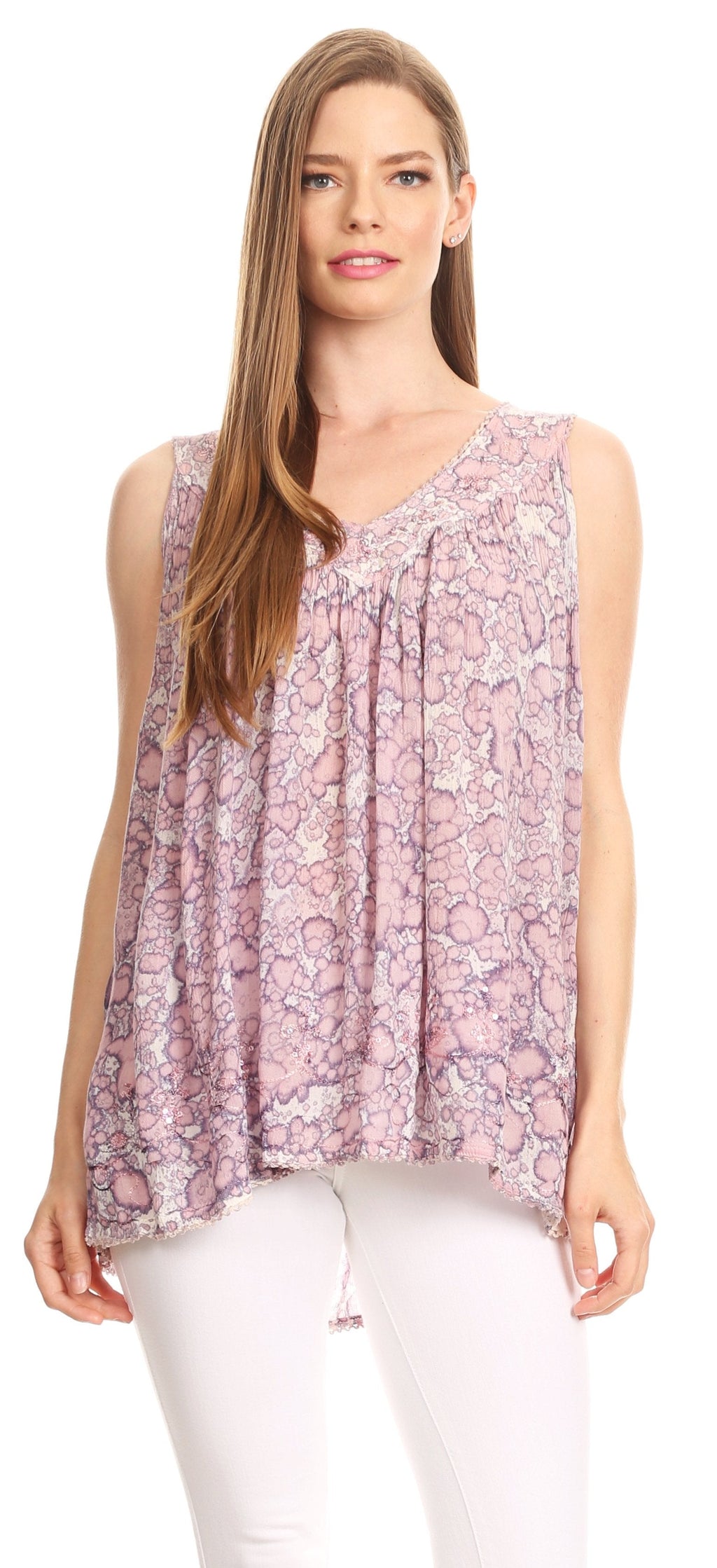 Sakkas Bohemian Summer Sleeveless Blouse - Buy One, Get One 50% Off
