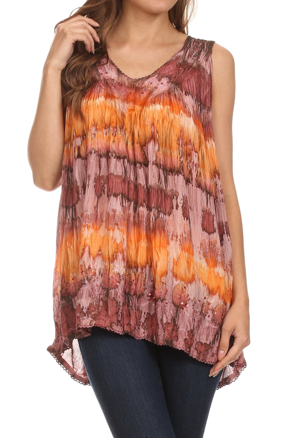 Sakkas Ocean Breeze Sleeveless Blouse