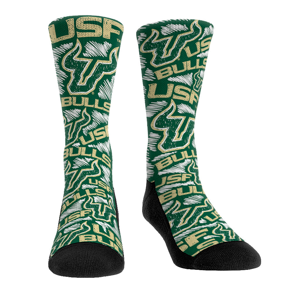 USF Bulls - Logo Sketch Green