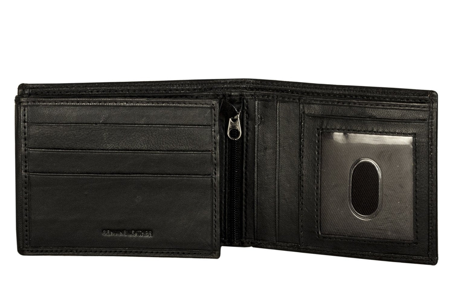 Sakkas Men's Bi-Fold Leather Wallet with 2 Size ID Card Slots - Comes in a Gift bag