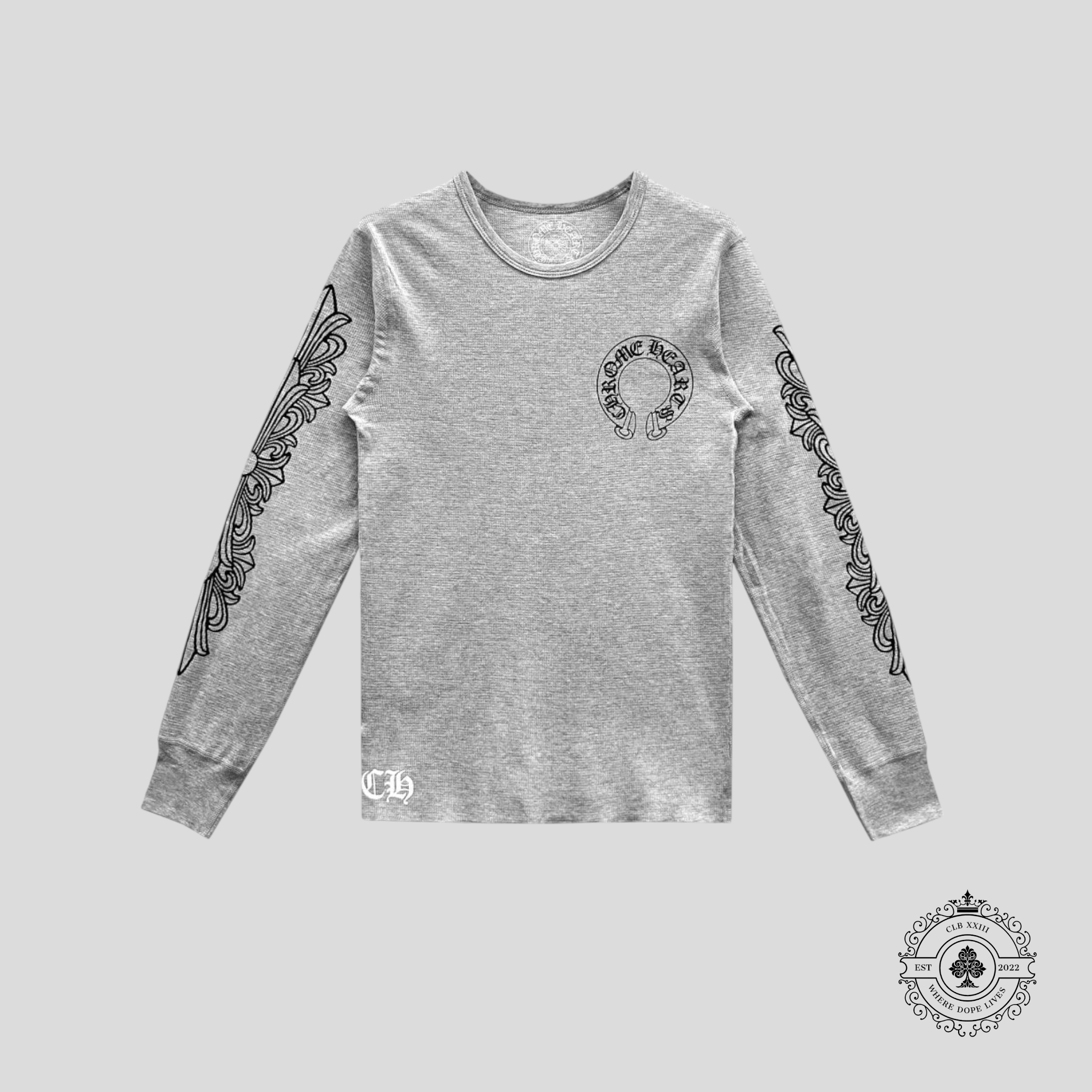 Chrome Hearts Horseshoe Logo Thermal Shirt in Grey