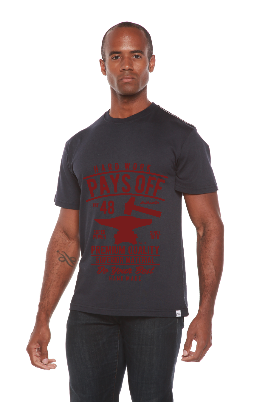Hard Work Pays Men's Bamboo Viscose/Organic Cotton Short Sleeve Graphic T-Shirt