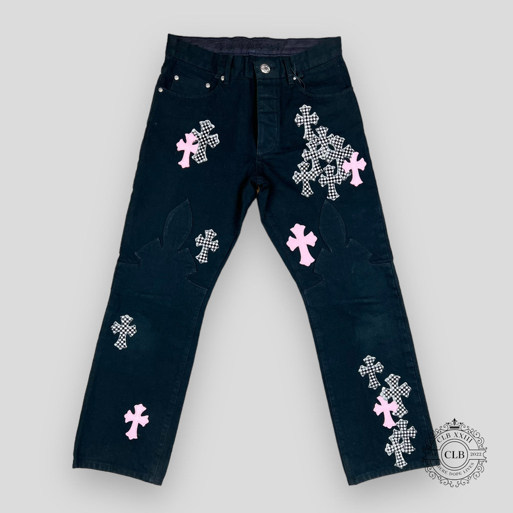 Chrome Hearts Multi Cross Jeans - Black / Pink